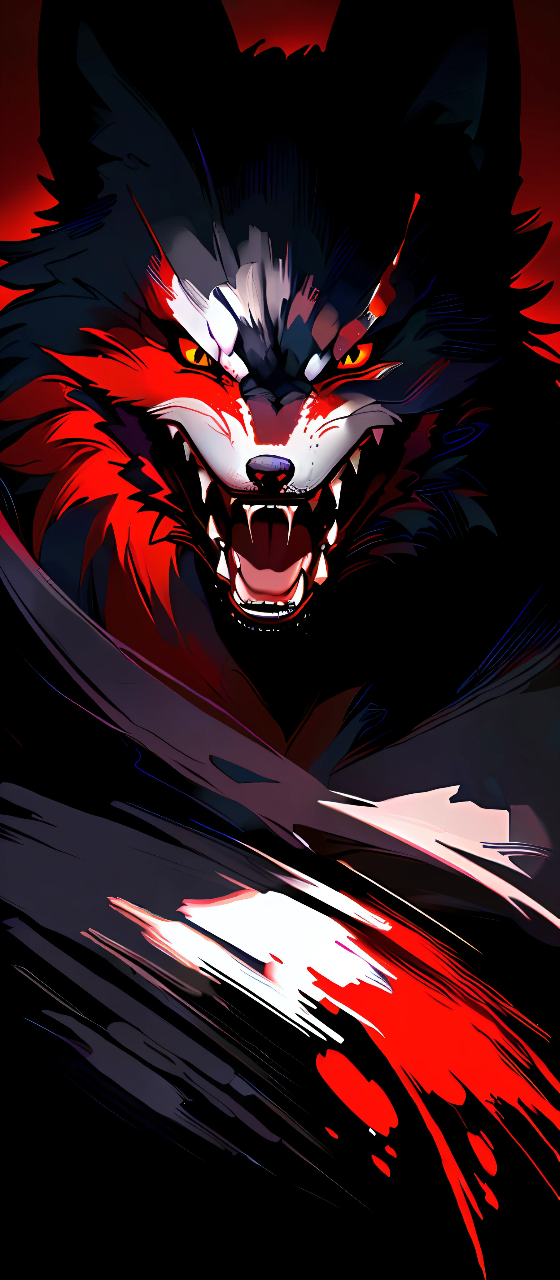 Broken cloth, splashed blood, motion blur effect
