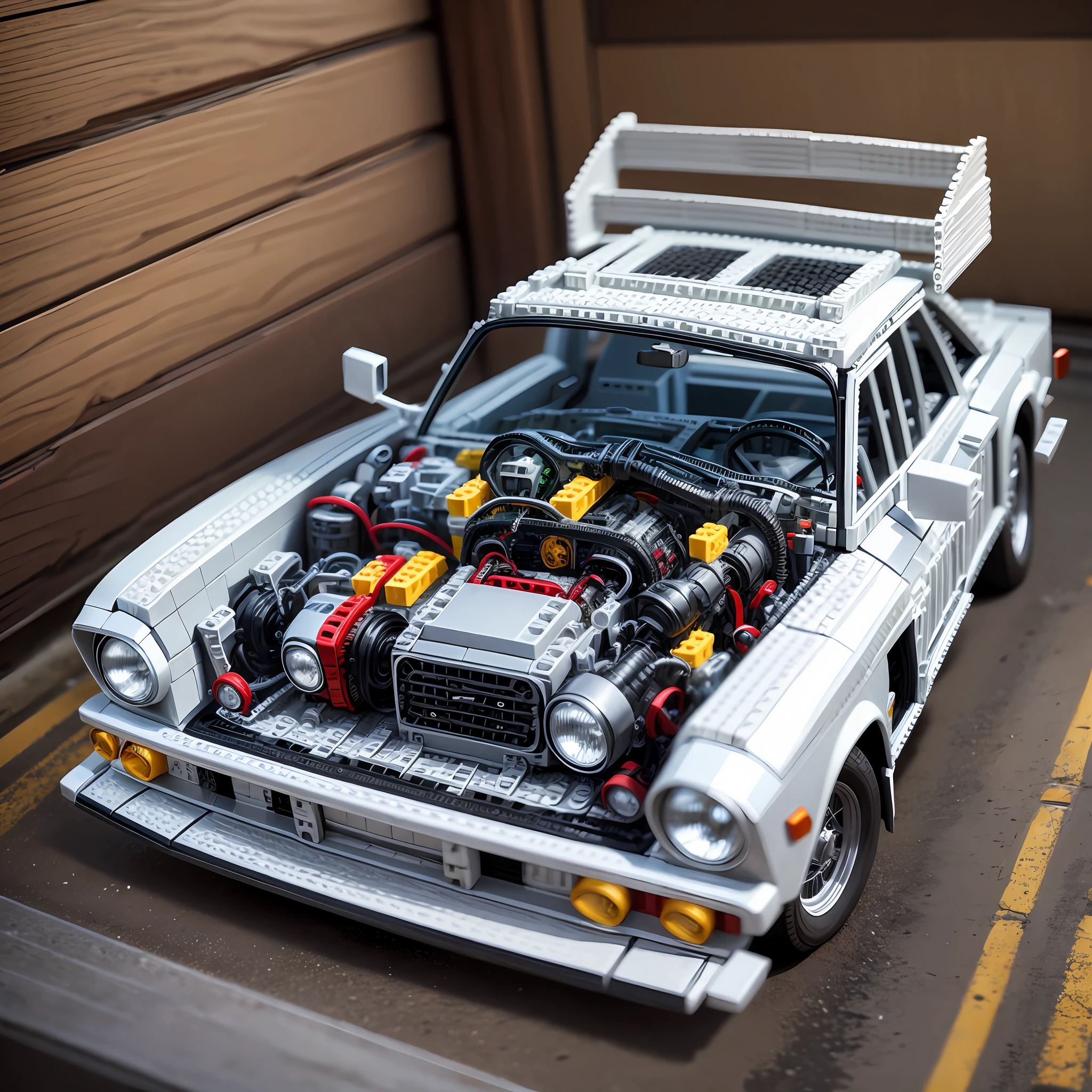 Car with engine made of lego --auto --s2