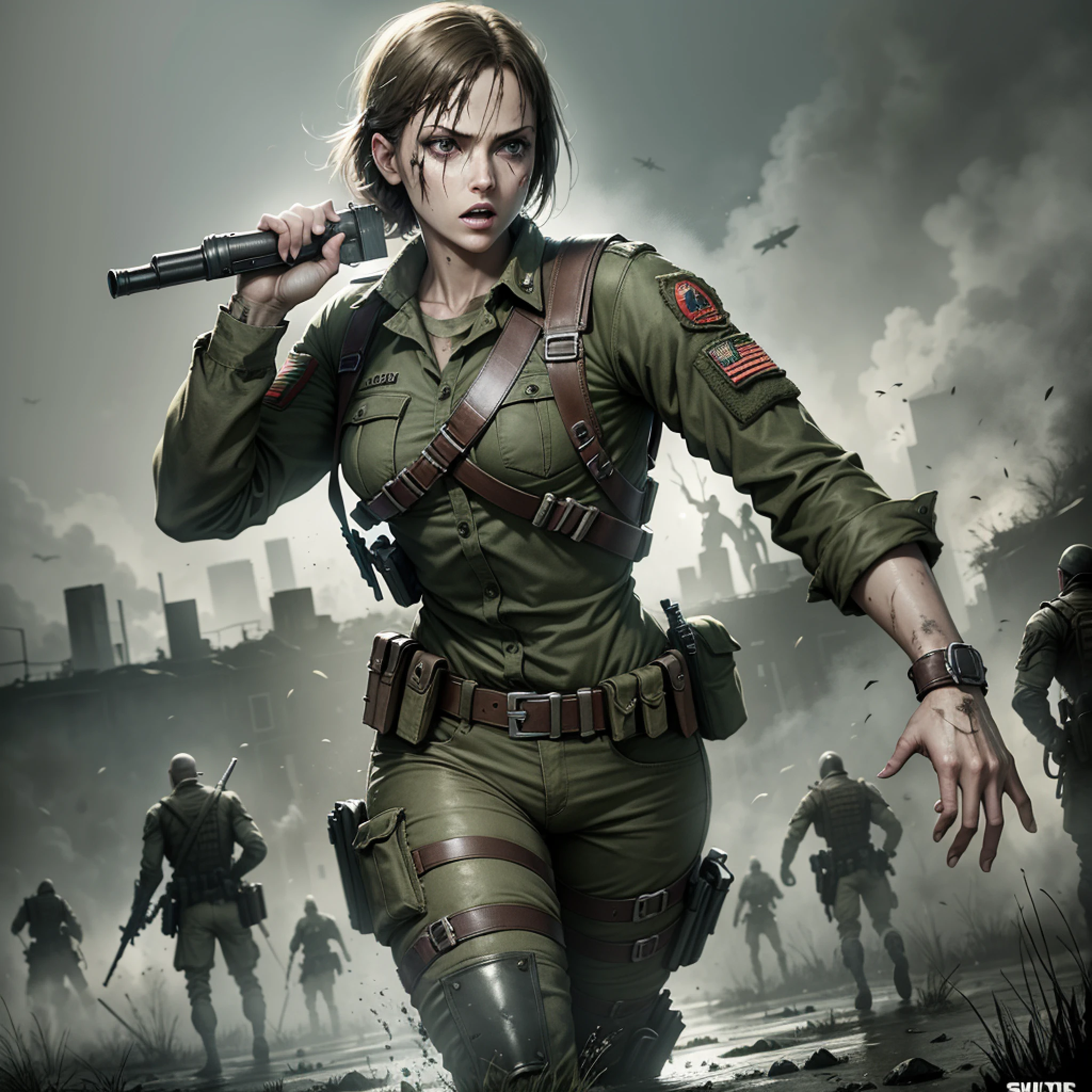 Battle of soldiers against zombies, Swamp environment, Fighting, War, Resident Style Evil, Game --auto --s2