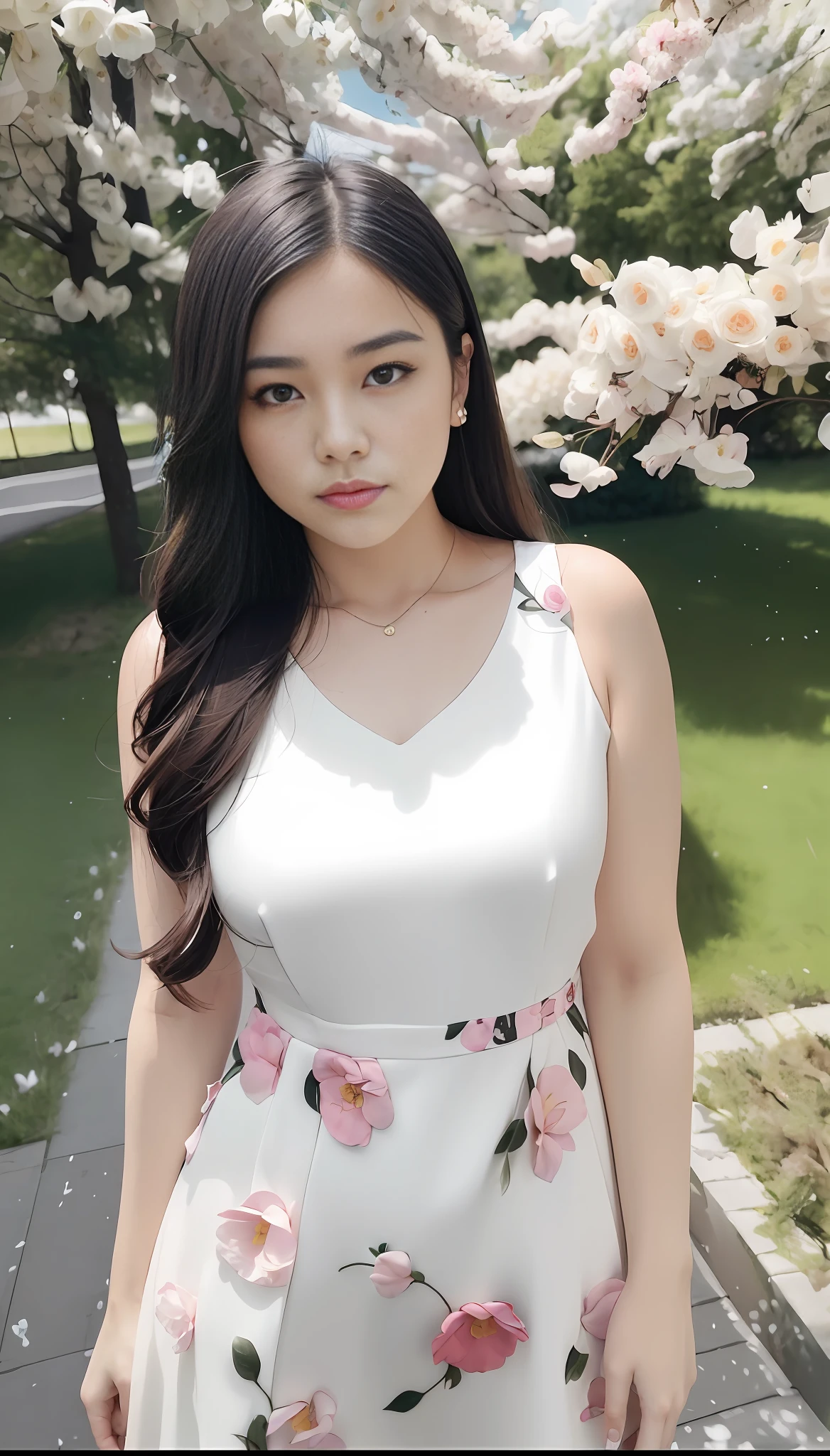 ((Best Quality, 8K, Masterpiece: 1.3)), (Flower Cap: 1.3), Focus: 1.2, Perfect Body Beauty: 1.4, Buttocks: 1.2, (Layered Haircut: 1.2)), (Dark Street: 1.3), Highly detailed face and skin texture, Full body, Fine eyes, Double eyelids, Oversized breasts, Whitened skin, Long hair, (Round face: 1.5), (Shorts: 1.6) Black suit