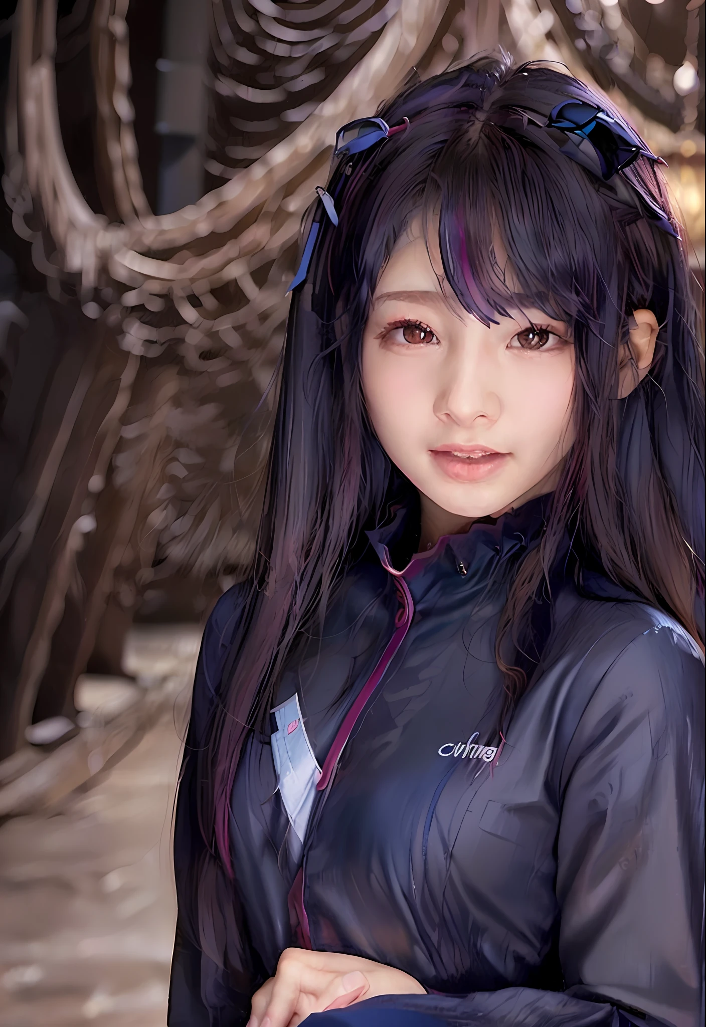 8K, Best Quality, 1girl, (skindentation), Night, (Dark), Clear Background Indoors, (People), Beautiful Bangs, Gorgeous,, (Clothing and Uniform:1.3),Soft Lighting, Attractive, Dark Room, (Mouth Closed:1.2, Beautiful Eyes, Detailed Eyes, Detailed Iris, Beautiful Lips, Beautiful Nose, Beautiful Face),(Primary Colors:1.5)