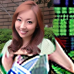 Woman shining like emerald