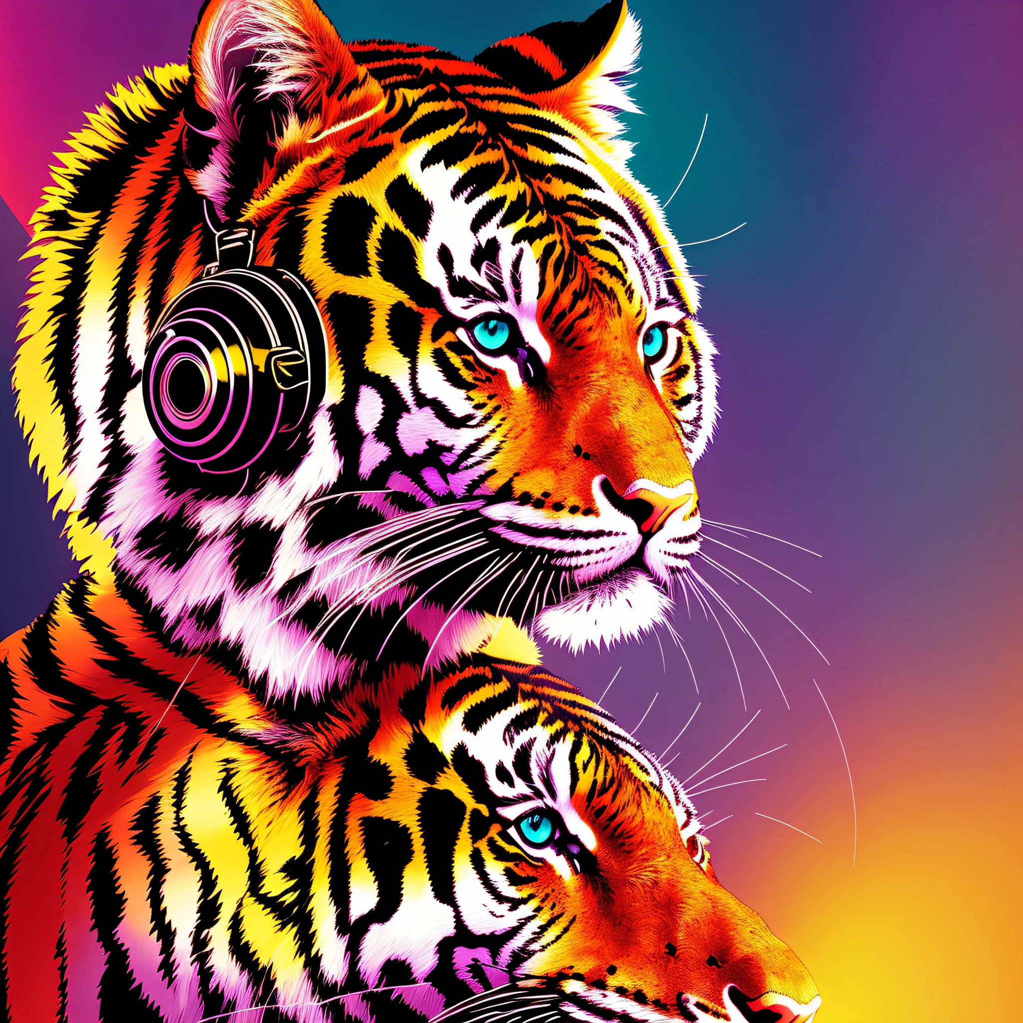 (nvinkpunk:1.2) (snthwve style:0.8) dj tiger, anthro, lightwave, sunset, intricate, highly detailed --auto --s2