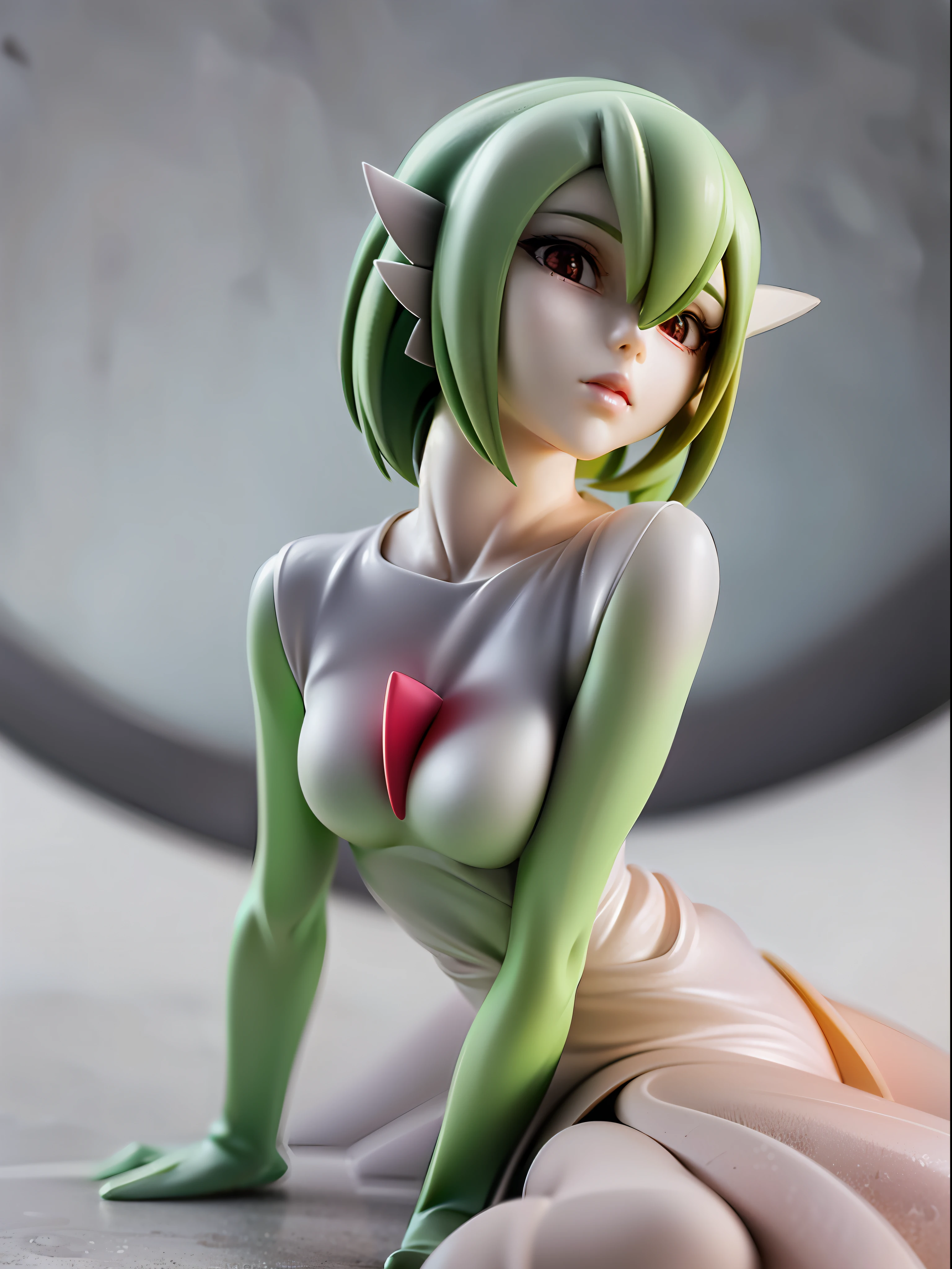 gardevoir, white dress, creatures \(company\), game freak, nintendo, pokemon, pokemon \(game\), at night, on grass, full moon, 
BREAK
bangs, colored skin, female focus, flat chest, gen 3 pokemon, green hair, green skin, hair over one eye, multicolored skin, pokemon \(creature\), red eyes, short hair, two-tone skin, white skin
BREAK
,full body, (chibi:0.7), [realistic], [3d], (3dcg), ((octane render)), [fisheye],full body,dutch angle, harada takehito
BREAK
(8k, RAW photo, best quality, masterpiece:1.2), ultra high res, (((realistic, photo-realistic))), professional lighting, detailed lighting, professional photography, fisheye, dynamic angle, high quality, high res, extremely detailed, bloom
BREAK
depth of field, sketch, sharp focus, soft lighting, good composition, god light highlight, detailed, (((photorealistic details))), detailed skin, to8contrast style