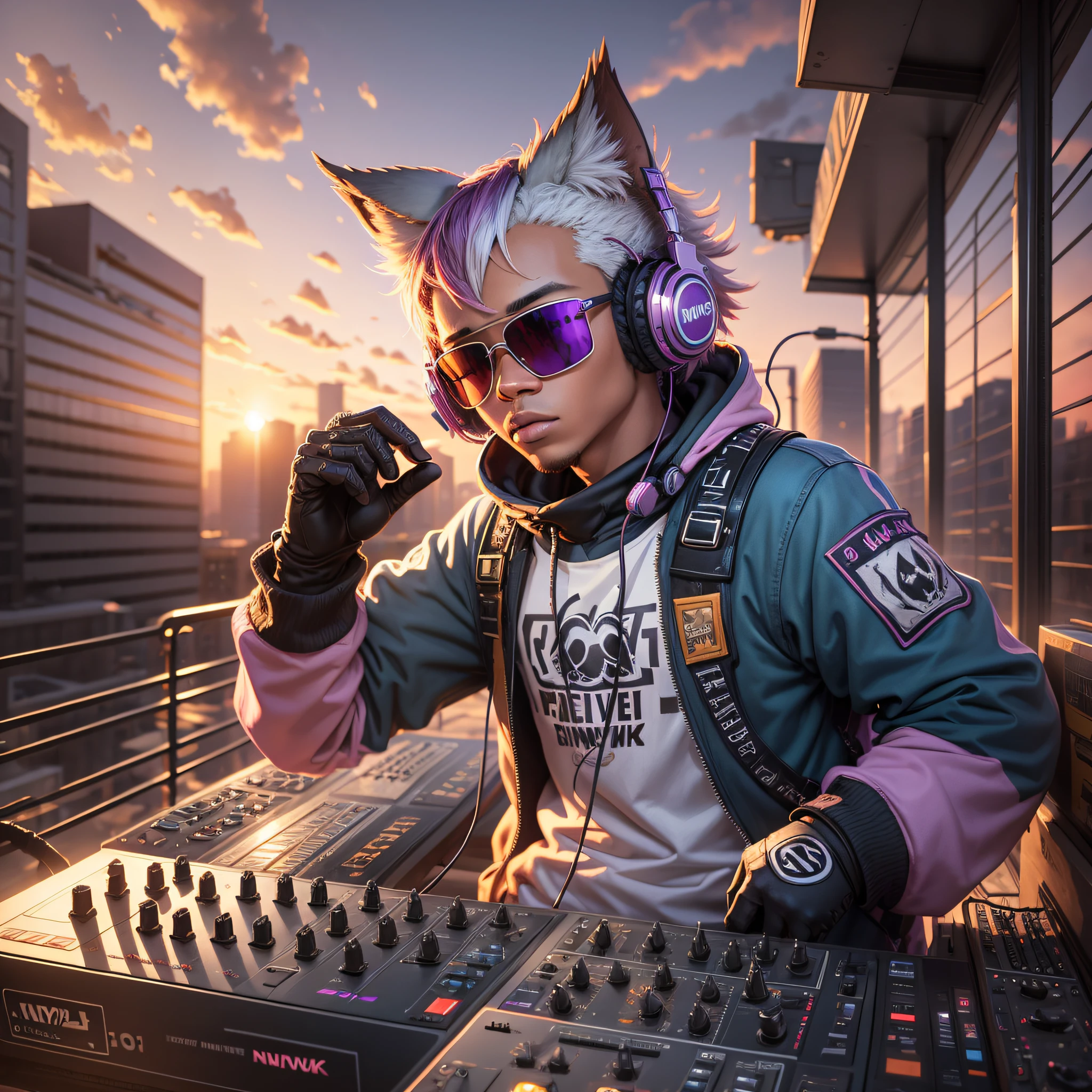 (nvinkpunk:1.2) (snthwve style:0.8) DJ eagle, headphone, anthro, lightwave, sunset, intricate, highly detailed --auto --s2