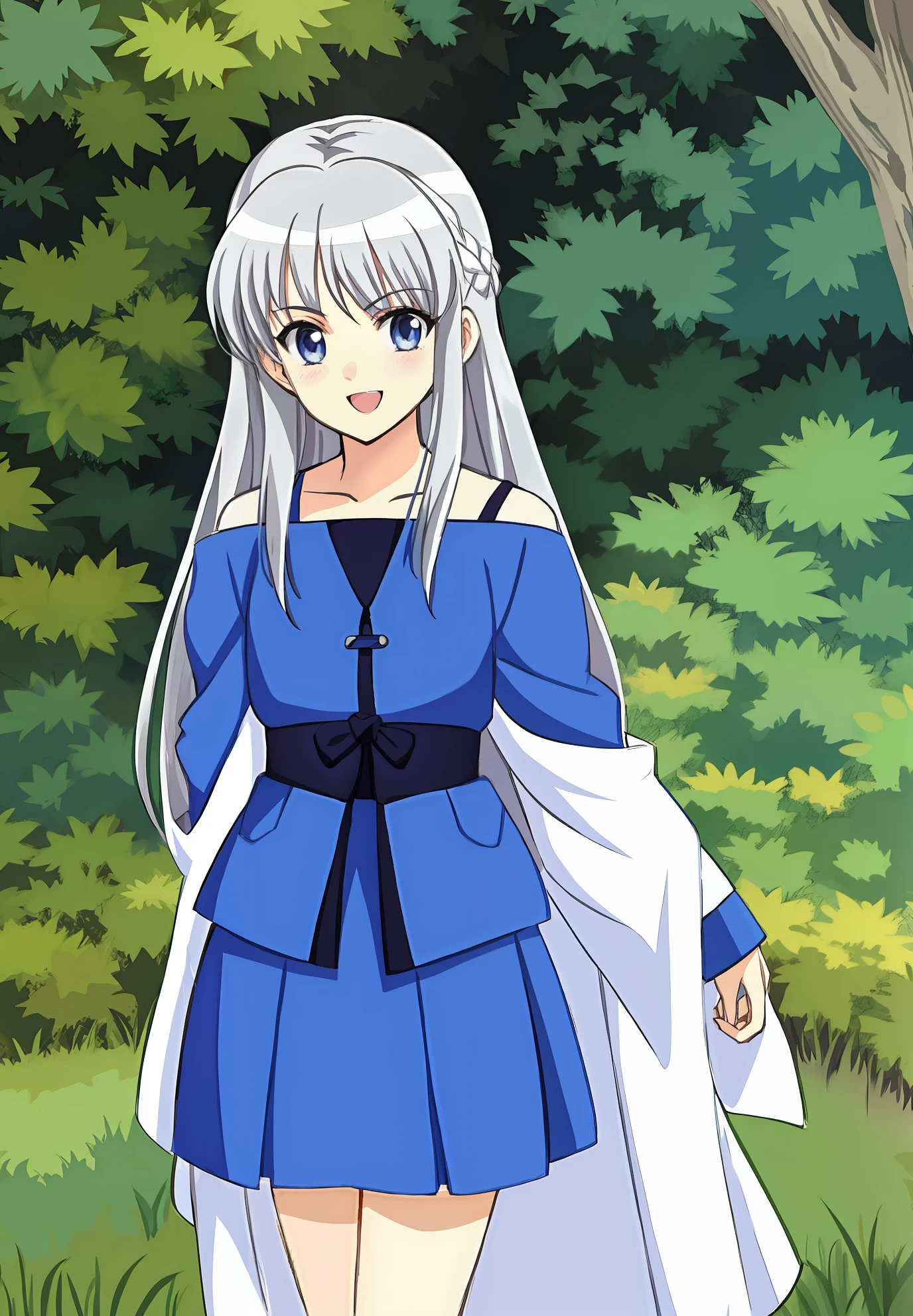 A , silver hair, anime