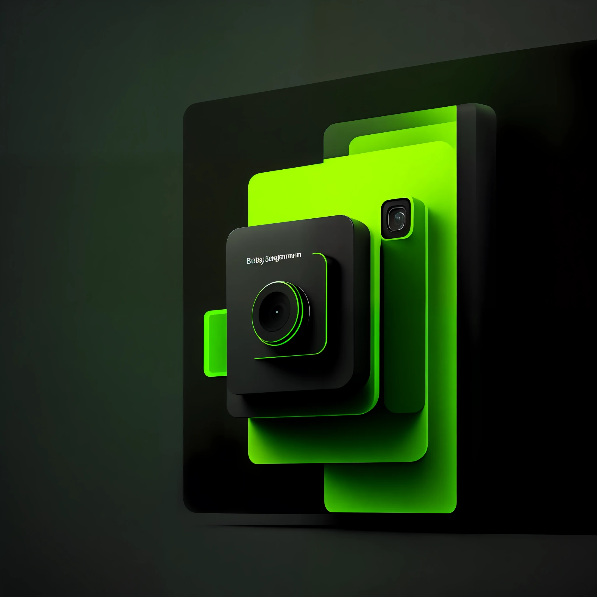 design of a instagram black and green post, tech, brilhante