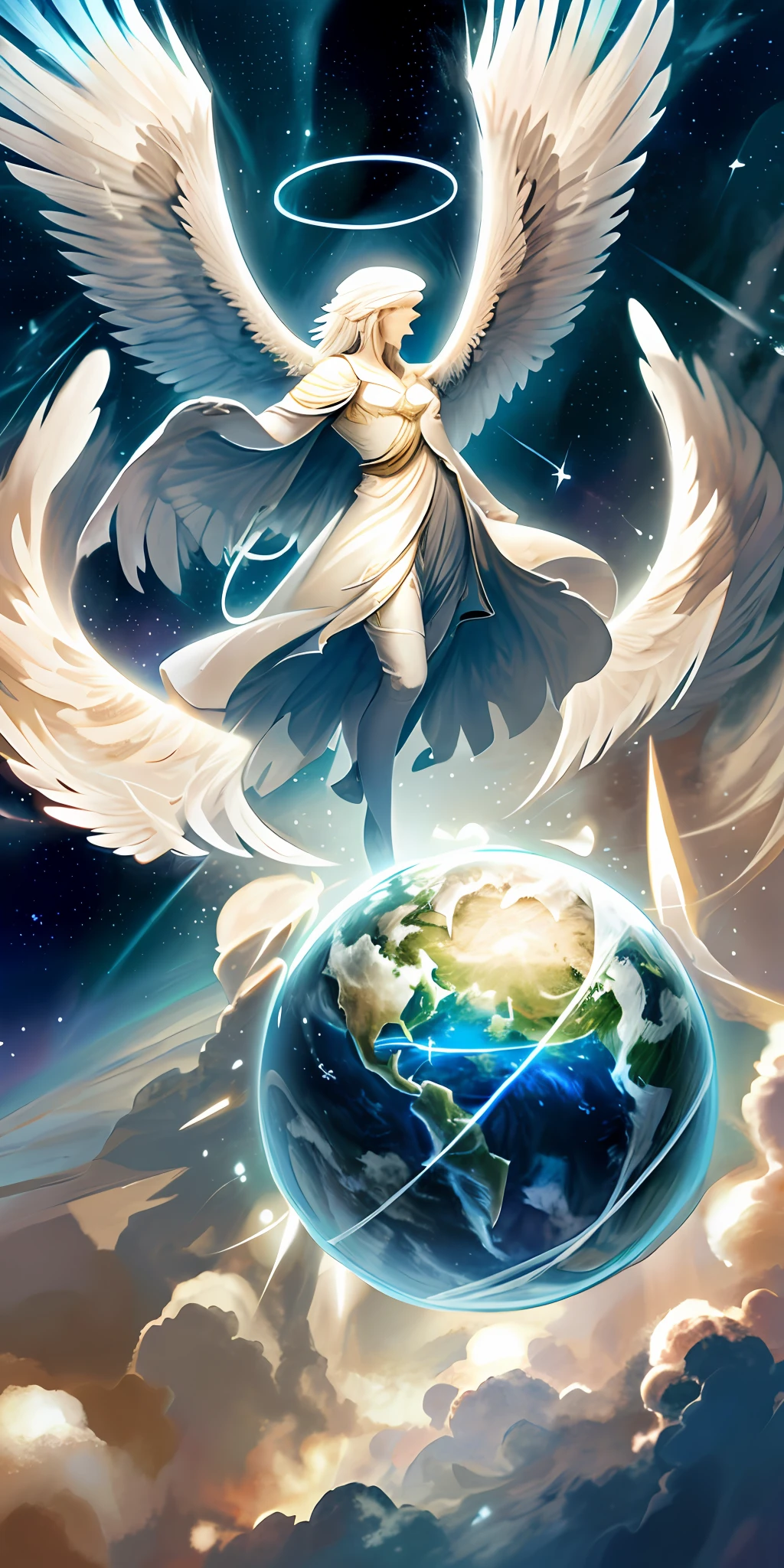 Angelic eagle, planet Earth,