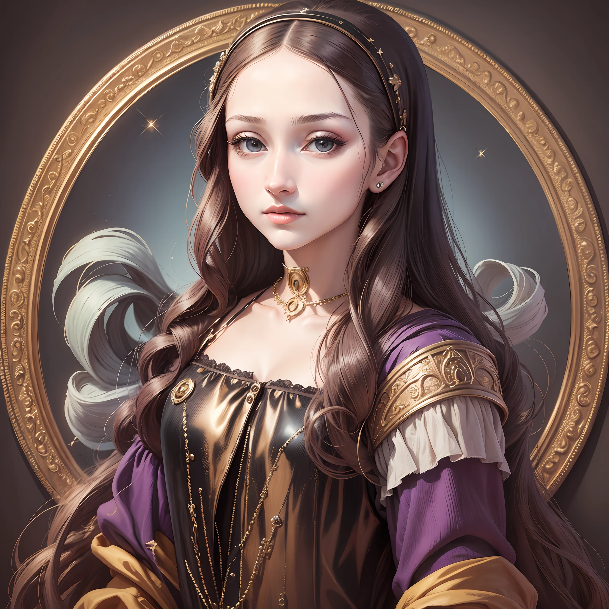 Modern reinterpretation of Monalisa, fashionable clothes, pop style, current setting, realistic, 16k --auto --s2