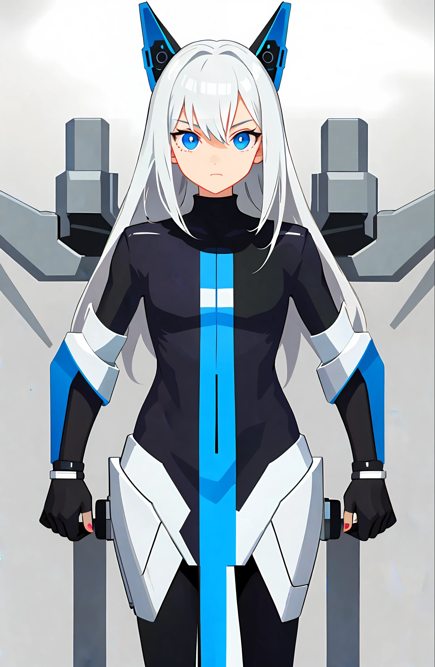 masterpiece, best quality, a futuristic white chibi robot BREAK with blue eyes working at a factory, BREAK vector art, pop art, 2D, deformation
