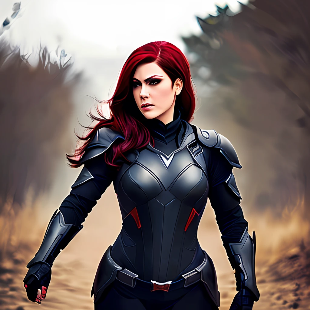 Black widow in iron armor