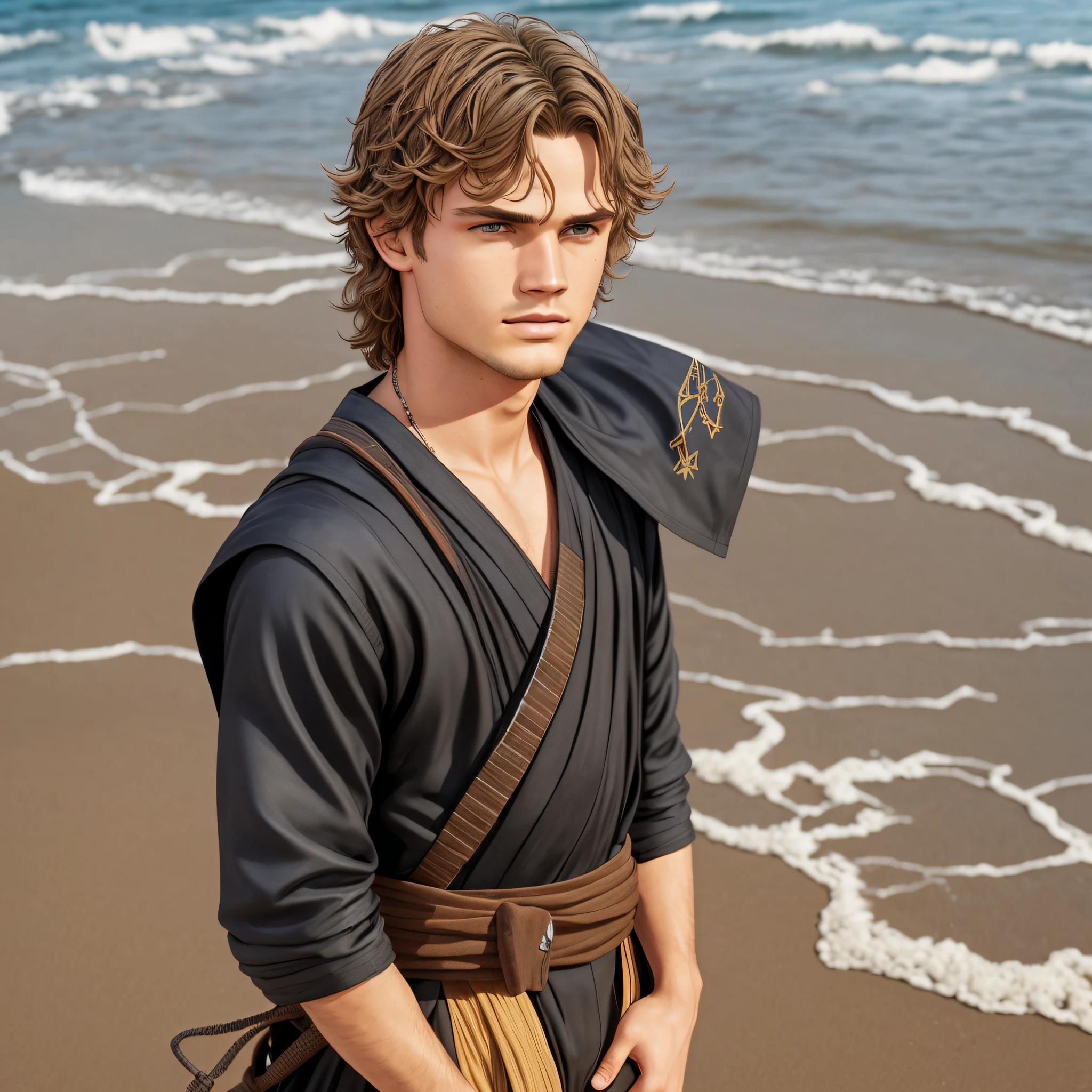 Anakin Skywalker, realistic, beachwear --auto --s2