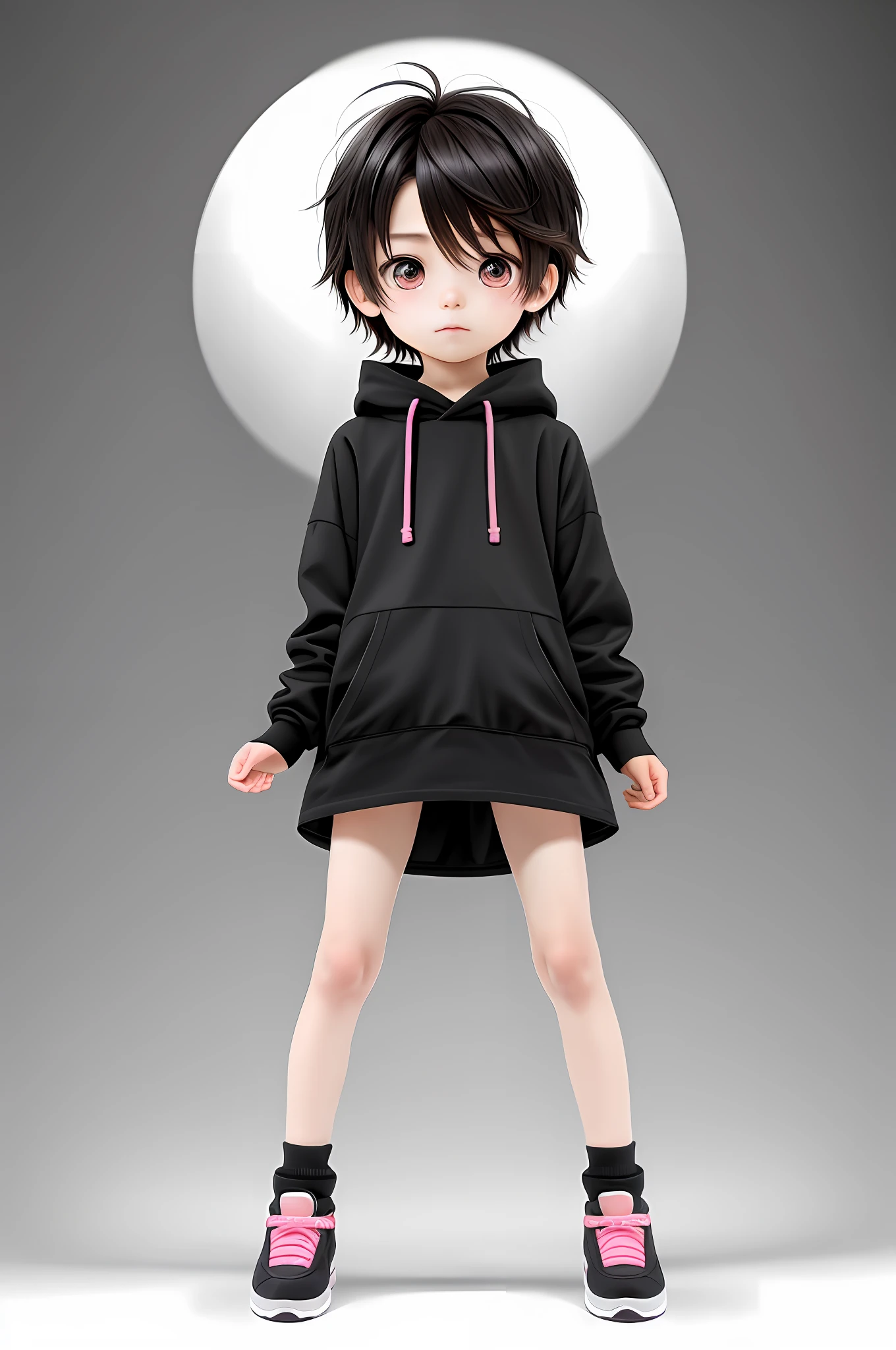 a very cute and beautiful chibi anime boy, simple flat background, full body, standing, highly detailed face and eyes, clearly outlined, solo
