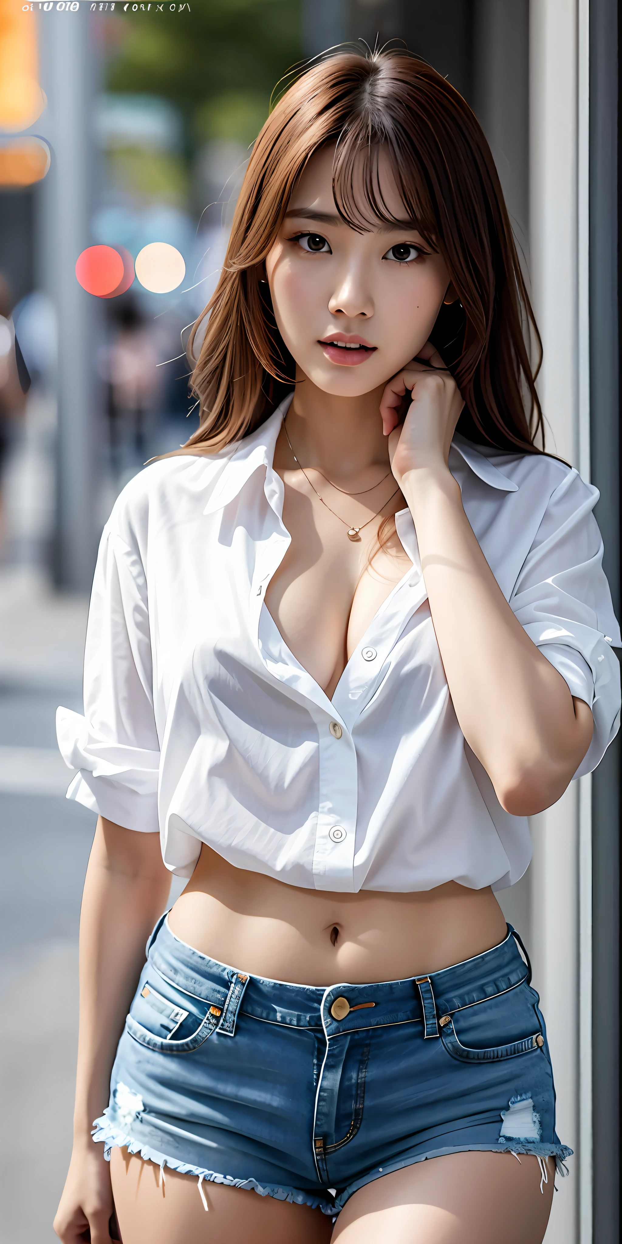 masterpiece, bset quality, realistic, 1girl, (PureErosFace_V1:0.7), (8k, best quality),unbuttoned shirt, shorts, public, peeping, expression_chart masterpiece, bset quality, realistic, 1girl, (PureErosFace_V1:0.7), (8k, best quality),unbuttoned shirt, jeans, public, peeping, expression_chart
