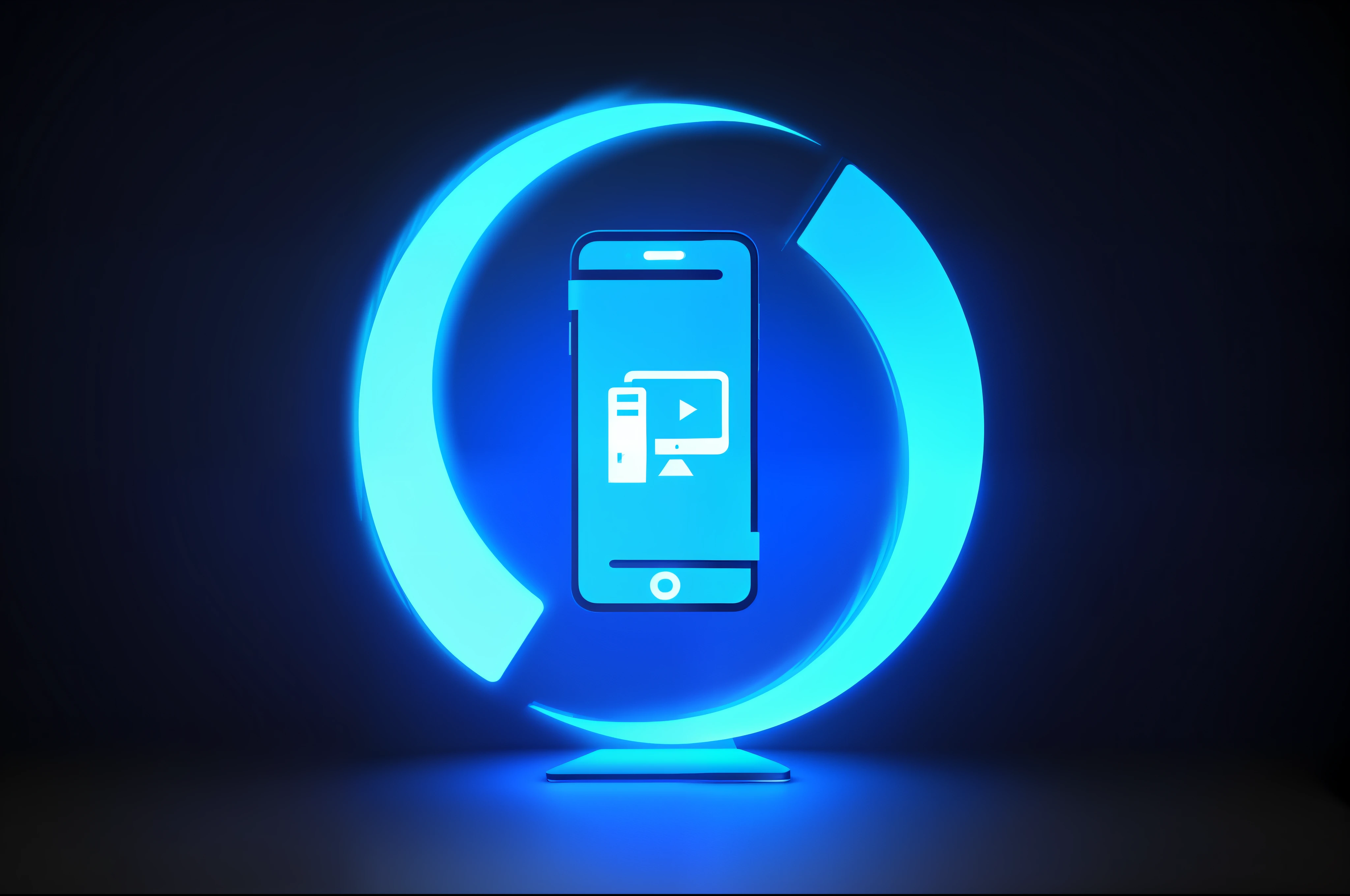 arafed image of a cell phone charging in a charging station, corporate phone app icon, infographics. logo. blue, mobile app, ios app icon, portal 3, portal, ad image, ios icon, full device, avatar image, blue circular hologram, smartphone, phone photo, cell phone photo, icon, app icon, iphone, mobile, phone, device