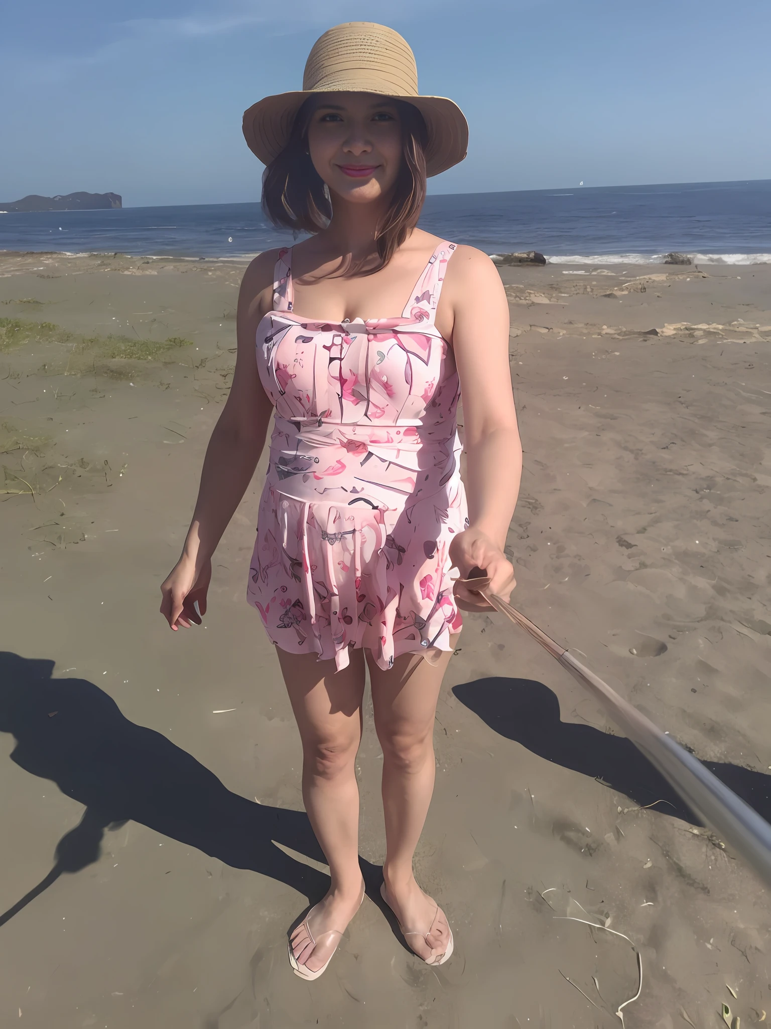 (top quality, 4K, masterpiece, UHD: 1.3), glamorous and sexy, beautiful Japan goddess, slender face, red lipstick, beautiful face, beautiful makeup, 50 years old, bewitching, round eyes, double eyelids, side breasts, waist constriction, thigh gap, long hair, huge breasts, lower breasts, side breasts, delusional breasts, bangs, thin, smile), deep cleavage, eye makeup, seduction, dark eyeliner, long eyelashes, blushing cheeks, smile, embarrassed, (shiny skin: 1.2), super large huge bust