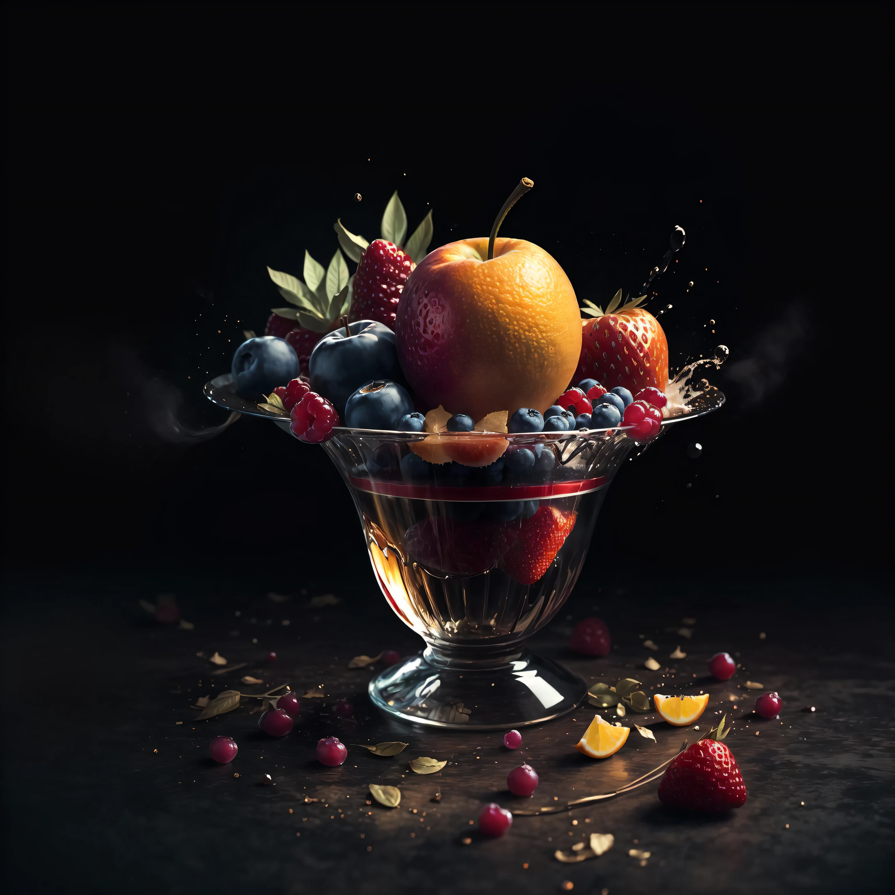 fruits, explosion,
yang08k, photography, beautiful,  black background, colorful,realistic,
masterpieces, top quality, best quality, official art, beautiful and aesthetic,