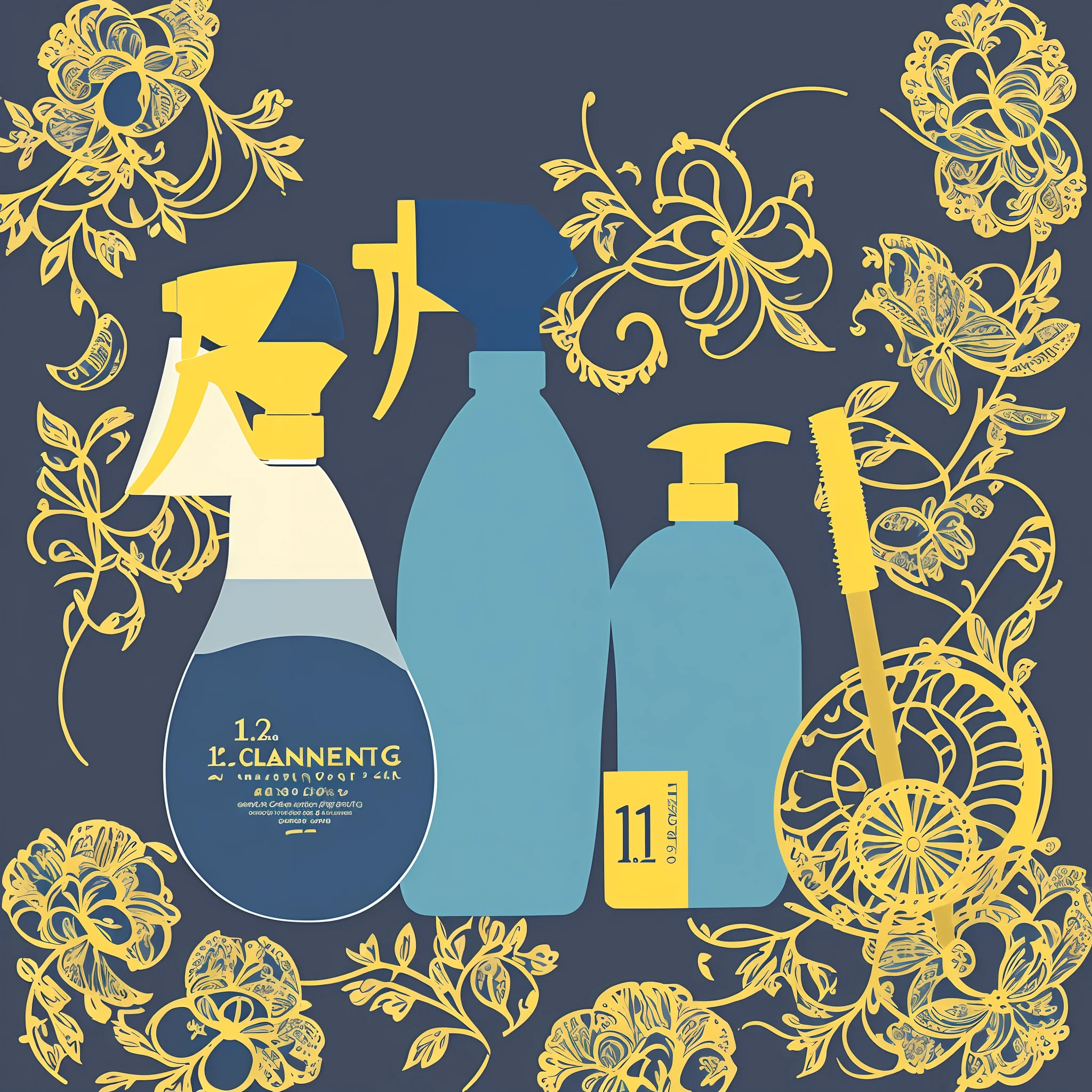 (elegant design,dark background:1.2,cleaning:1.3),cleaning product,organized environment,peeling:1.3,clean,layout,airy Palette: Blue and yellow --auto --s2