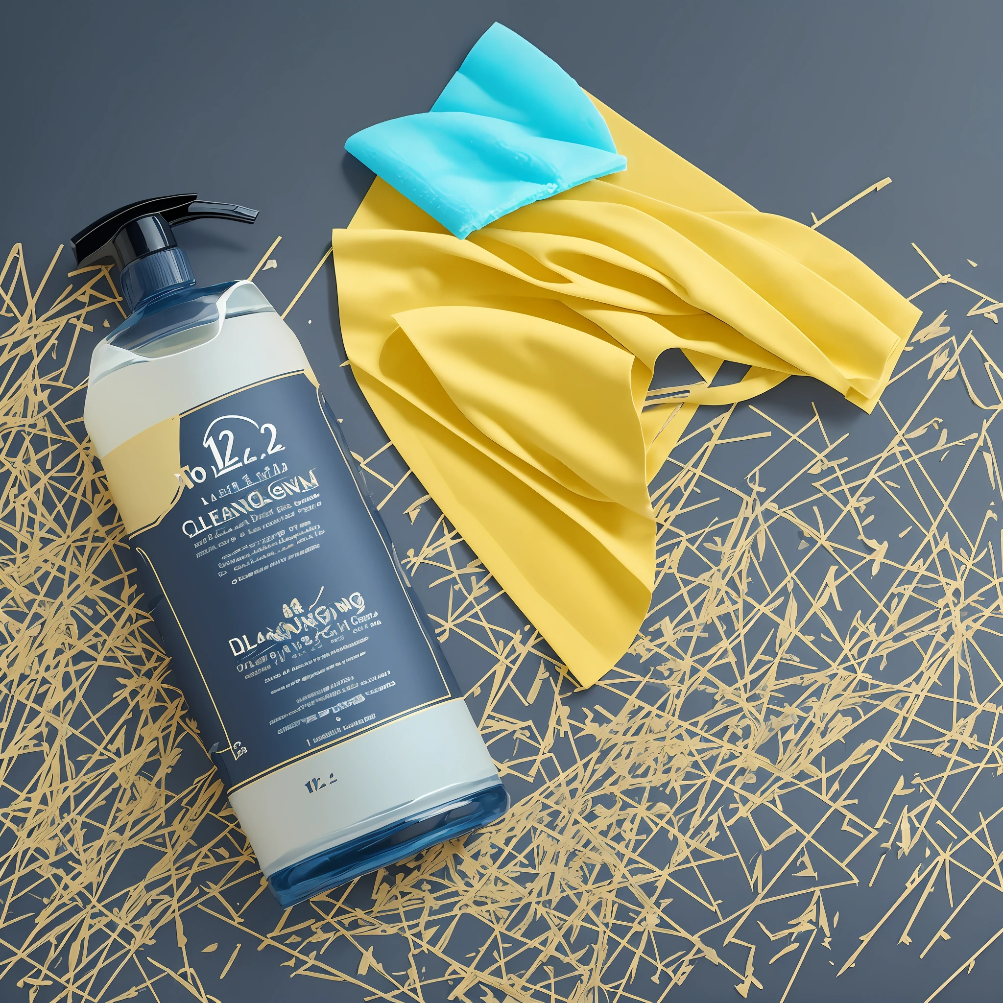 (elegant design,dark background:1.2,cleaning:1.3),cleaning product,organized environment,peeling:1.3,clean,layout,airy Palette: Blue and yellow --auto --s2