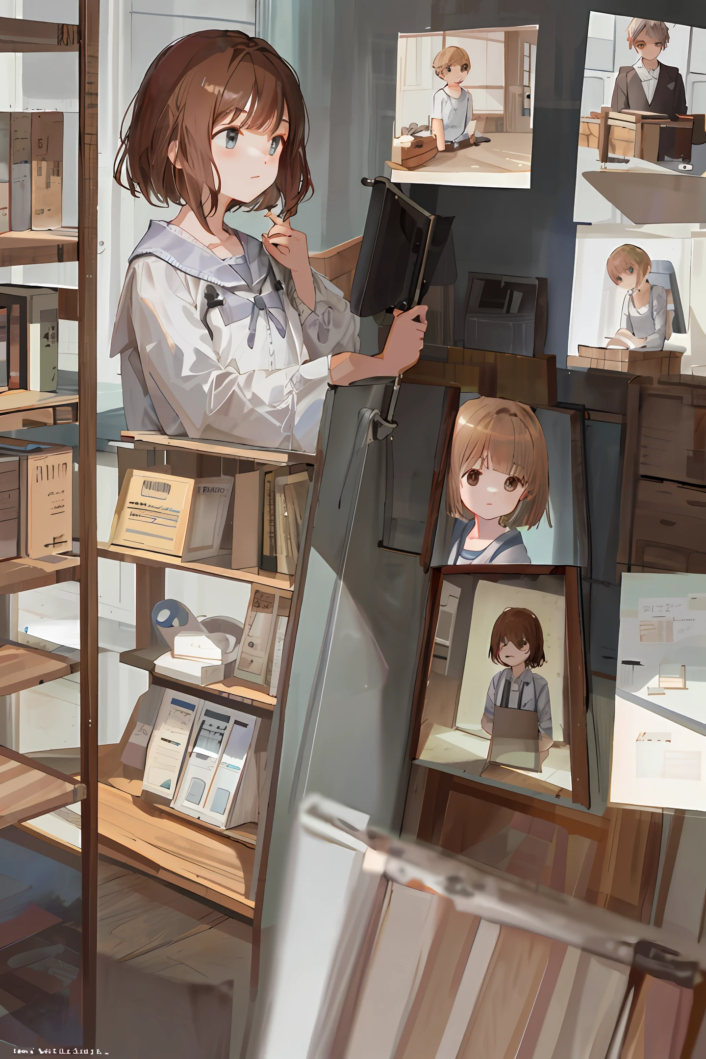 I need an empty room that has only one Industrial shelf (of iron and wood