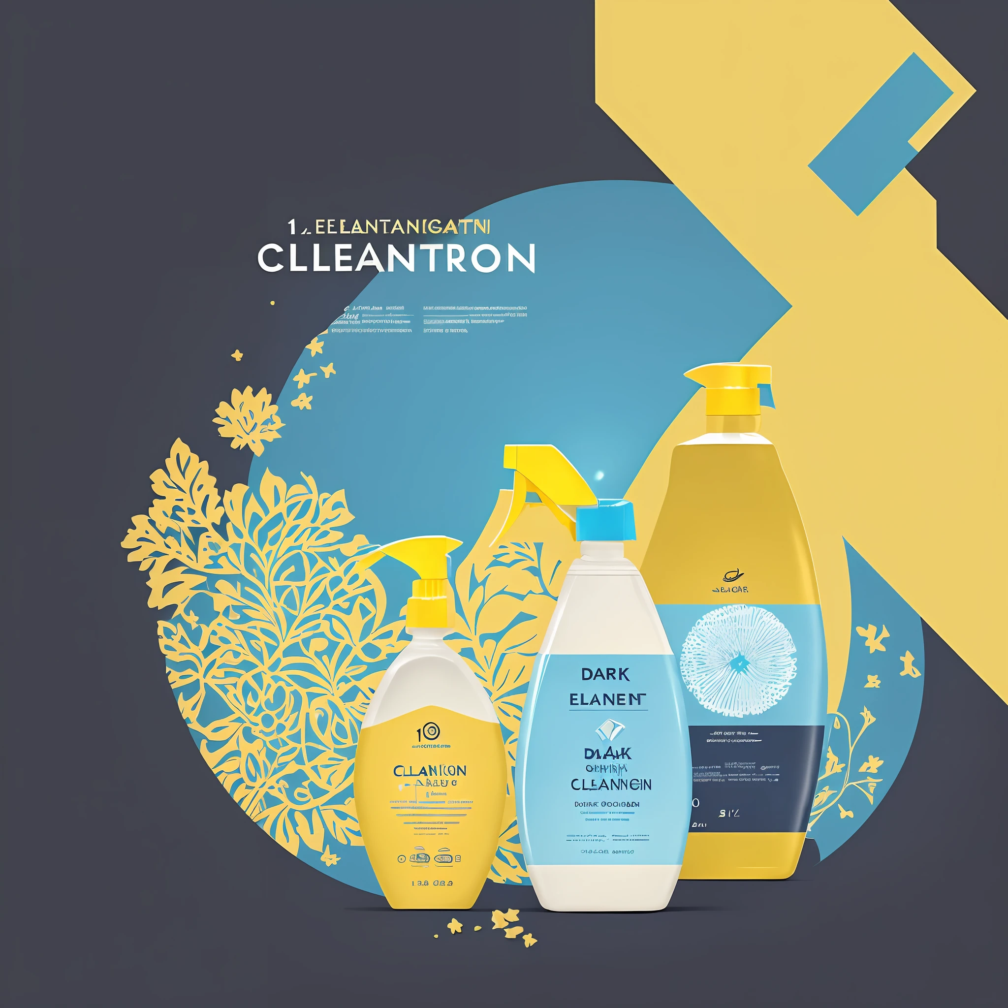 (elegant design,dark background:1.2,cleaning:1.3),cleaning product,organized environment,peeling:1.3,clean,layout,airy Palette: Blue and yellow --auto --s2
