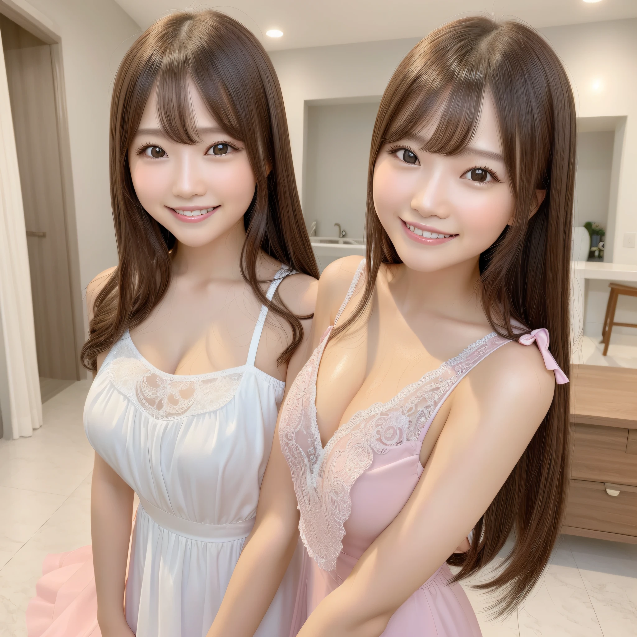 best quality, ultra high res, (photorealistic: 1.4), 8k resolution, girl, (random hair: 1.3), (realistic hair: 1.2), (Chinese girl: 1.2), (realistic eyes: 1.2), (beauty face: 1.3), perfect body, white pink skin, medium chest, neckline, (happy face smile: 1.2), ((happy smile)), (looking at the viewer), (wet dress: 1.2), toy poodle,