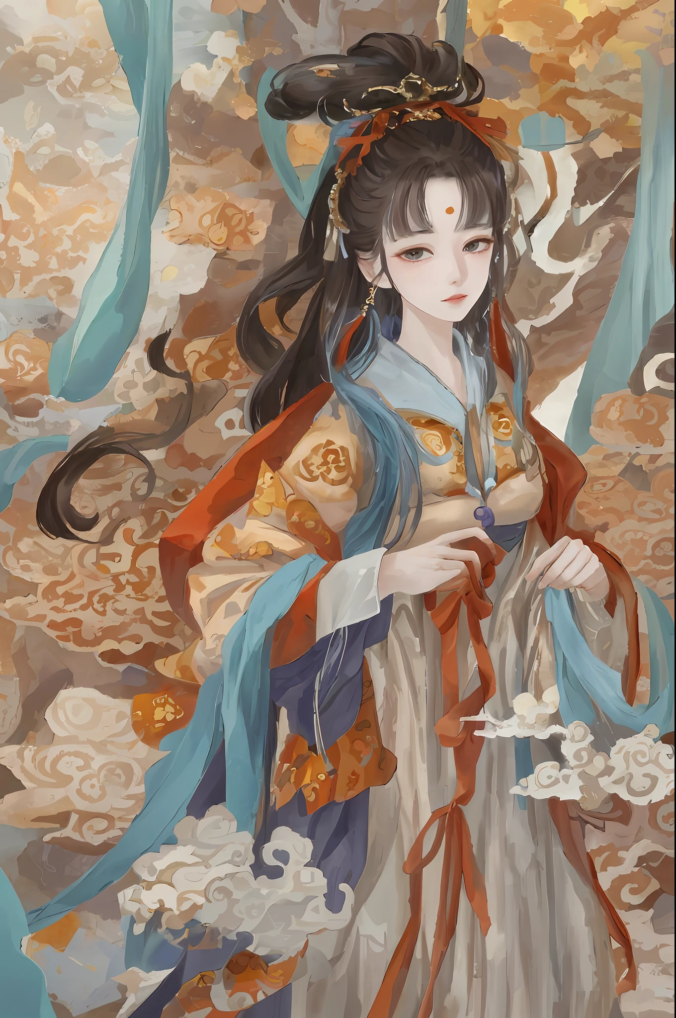 Best quality, masterpiece, high resolution, ancient Chinese beauty sitting on stone, beautiful face, beautiful face, perfect details, wearing ancient Chinese costumes, flowing tulle, light silk, lazy pose, large lotus leaves, lotus flowers, ink painting style, clean colors, decisive cut, white space, freehand, masterpiece, super detailed, epic composition, high quality, highest quality, 8k --v 6