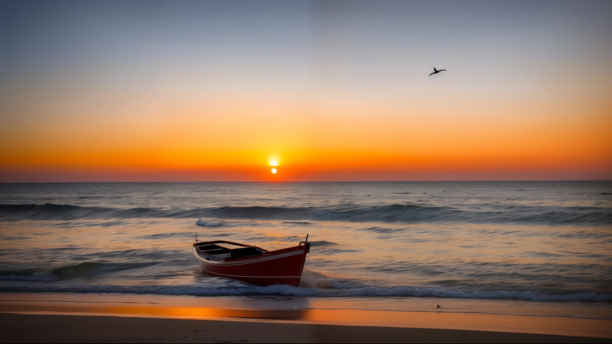 ((masterpiece)), (realistic), (sunset:1.2), (seascape:1.2), (colorful sky), (seagulls:1.1), (beach:1.1), (waves:1.1), (rocks:1.1), (boats:1.1), (reflection:1.2), (silhouette:1.2), (harbor:1.2), (peaceful:1.1), (serene:1.1), (tranquil:1.1), (calming:1.1), (harmonious:1.2),
The sun was setting over the horizon, painting the sky in a breathtaking array of colors. Shades of pink, orange, and yellow blended together to create a vibrant and colorful sky. Seagulls flew gracefully overhead, their wings casting shadows on the calm waters below. The beach was a peaceful and serene place, with waves gently lapping at the shore. Smooth rocks scattered along the coastline, providing a perfect spot for a quiet moment of reflection. Boats floated in the harbor, their masts creating silhouettes against the colorful sky. The reflection of the sky in the water created a harmonious and tranquil atmosphere. As the sun disappeared below the horizon, the sky turned darker, but the sense of calm remained, leaving a feeling of peacefulness and contentment.