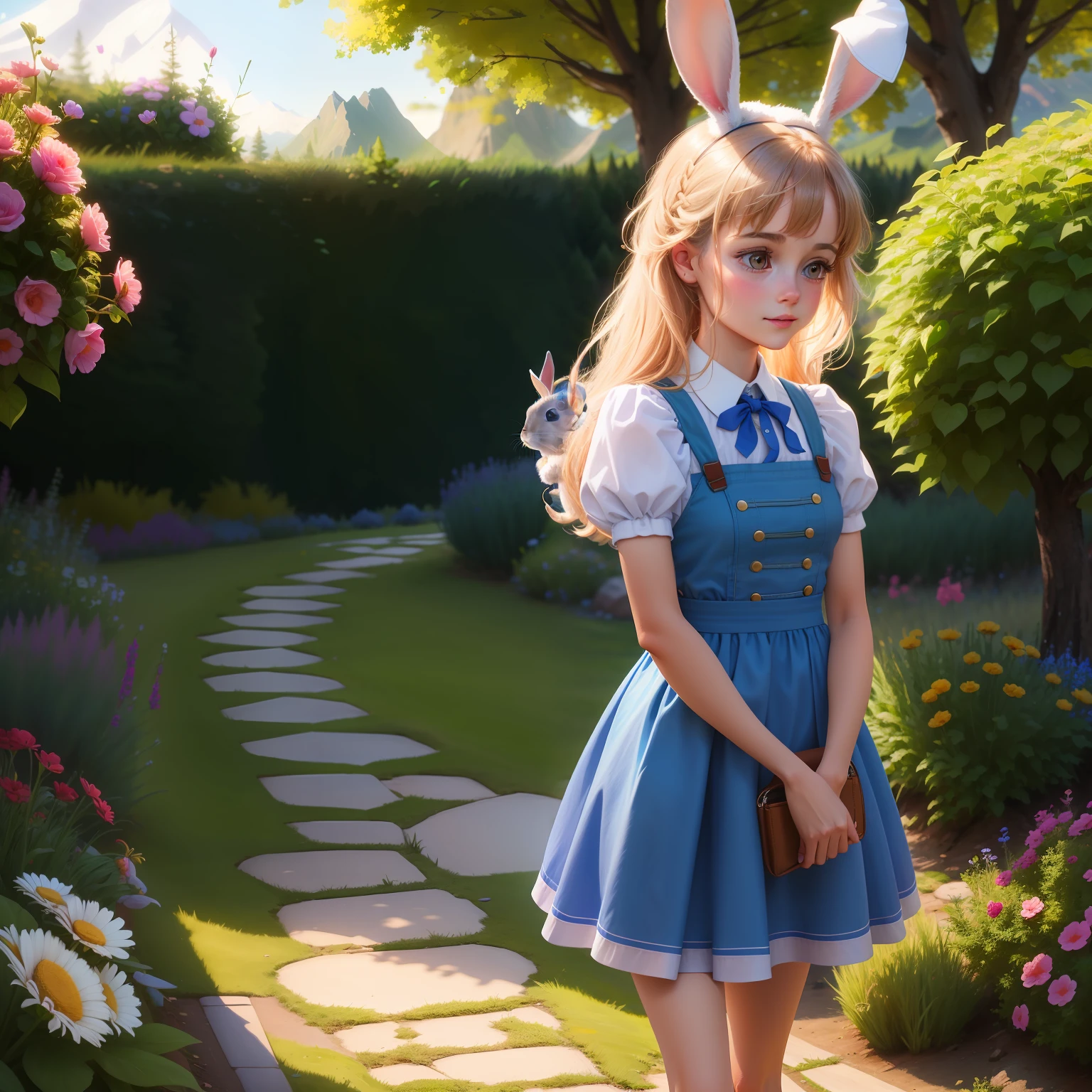 A little rabbit is running away from home, and she's going to run away into the mountains