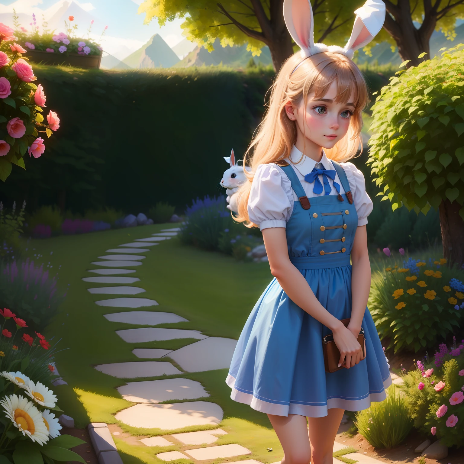 A little rabbit is running away from home, and she's going to run away into the mountains