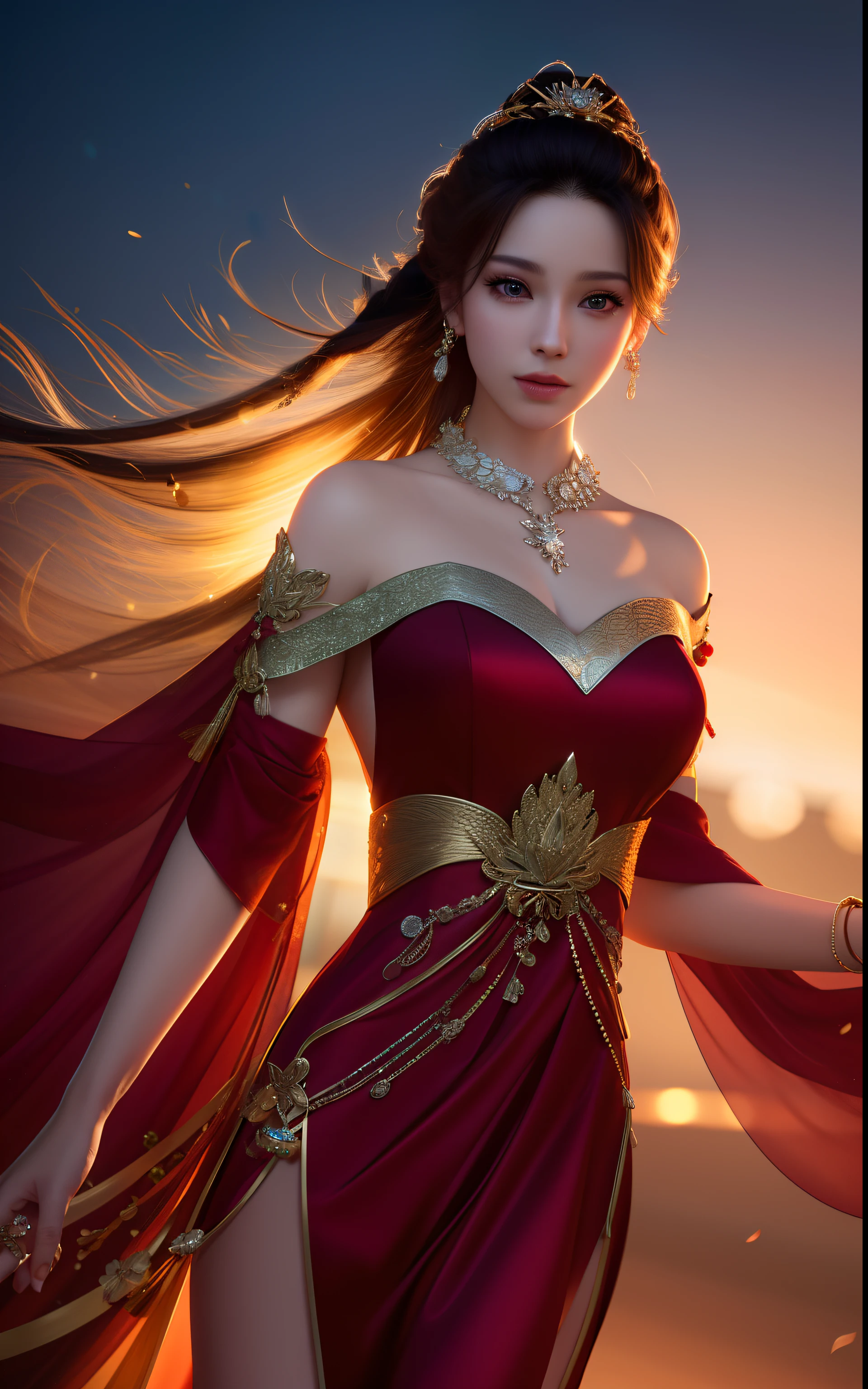 best quality, masterpiece, highres, 1girl,china dress,hair ornament,necklace, jewelry,Beautiful face,upon_body, tyndall effect,photorealistic, dark studio, rim lighting, two tone lighting,(high detailed skin:1.2), 8k uhd, dslr, soft lighting, high quality, volumetric lighting, candid, Photograph, high resolution, 4k, 8k, Bokeh
