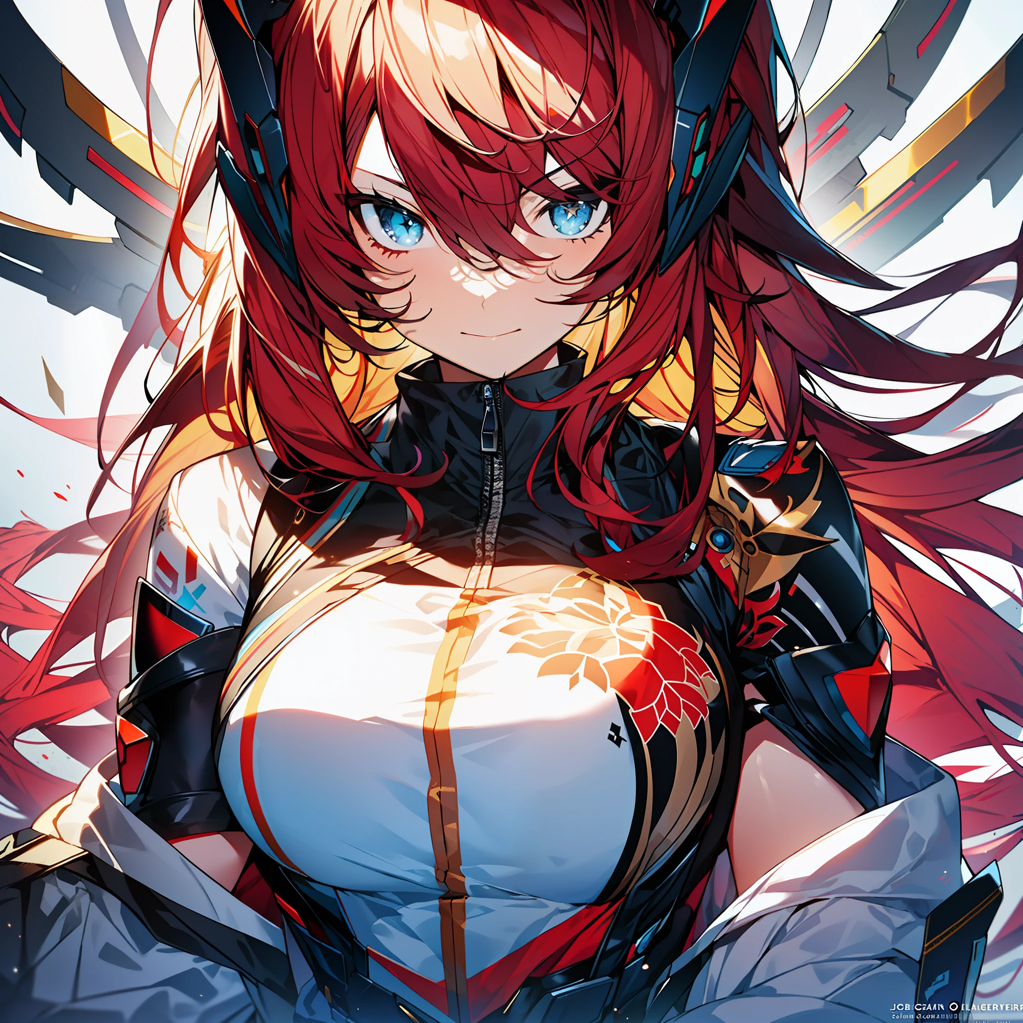 background, language_text, Japanese letters in graffit ,girls, long red hair, excellent lighting, sidelighting, (), vhsKeeper,, style GUILTY GEAR -STRIVE perfect ultimate (flat color: 1.3), (magazine_cover: 1.4), (multicolored_background: 1.3), striped_background, card_background, :: comix style by joe madureira :: circular pieces of metals glued to the ultra detailed arms coming out sparkling shine, , perfect and detailed, ultra detailed shirt with abstract design and with print of Japanese letters in graffit of the sides of the clothes, image of girls with big breast, on top of a futuristic motorcycle, with immersive effects, hover effect, background style graffiti tribal tattoo with vibrant colors "ultra hdr" detailed and with focus effect, (masterpiece: 1.2, best quality), (beautiful eyes with huge eyelashes finely detailed: 1.2), , ((Solo)), (Finely detailed eyes and detailed face :1.3), in various full-body attack poses, (cute background: 1.2),futuristic costume, super detailed circular metals Clinging to the arms and pants, fantastic paintings