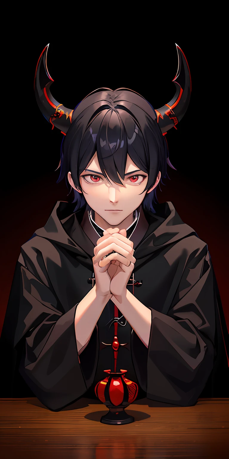 Anime-style warrior vampire male character