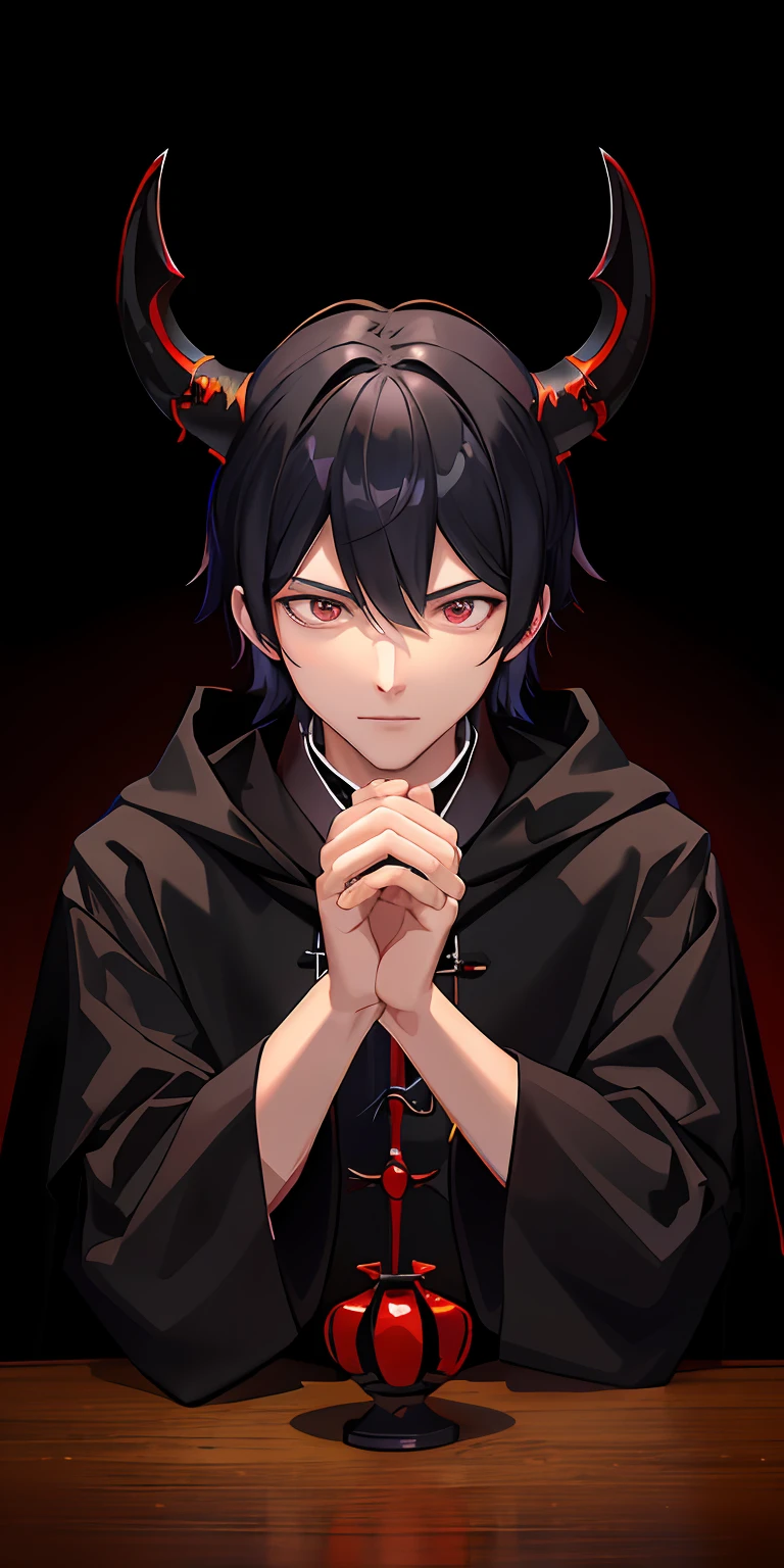 Anime-style warrior vampire male character