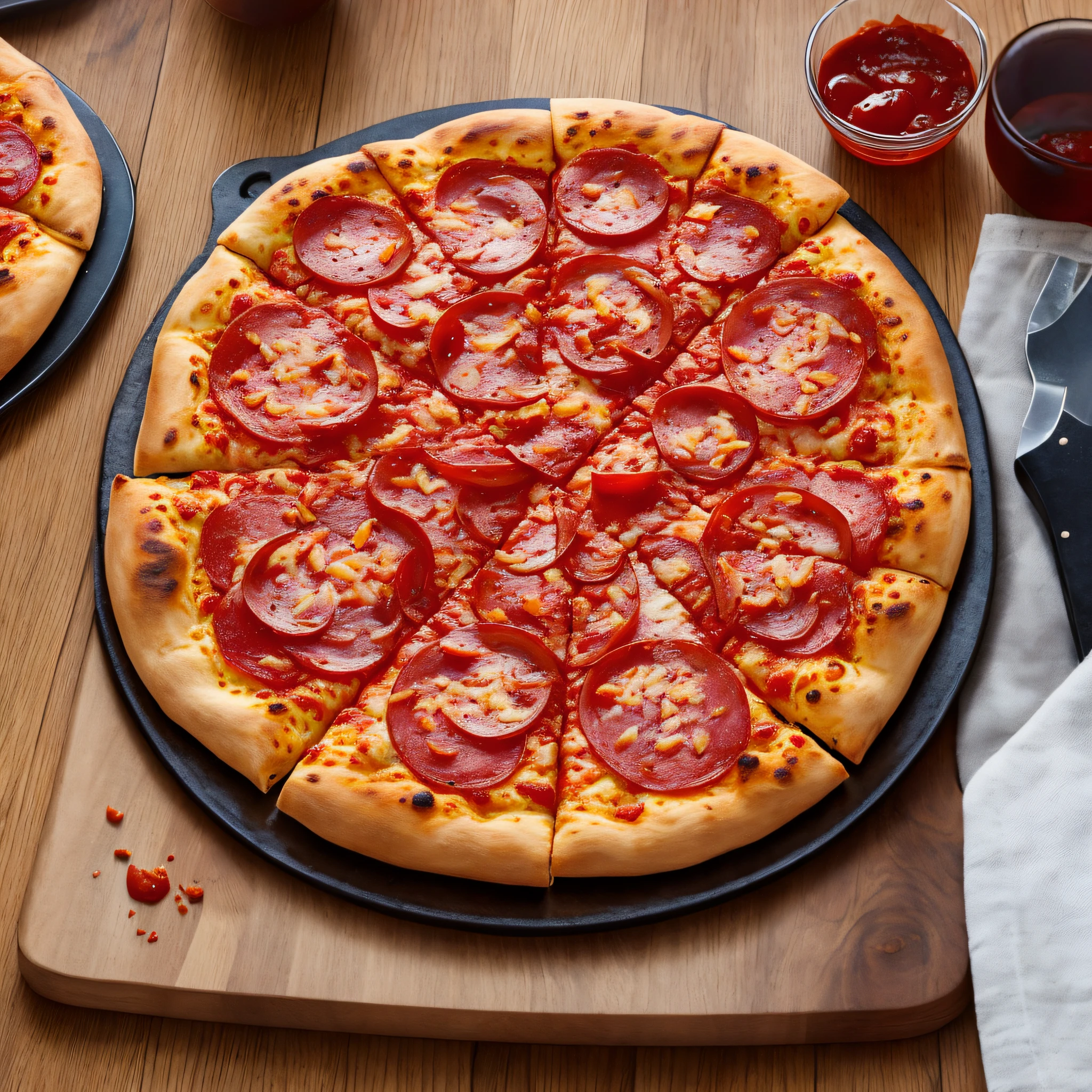 create the ultra realistic pepperoni pizza image --auto --s2