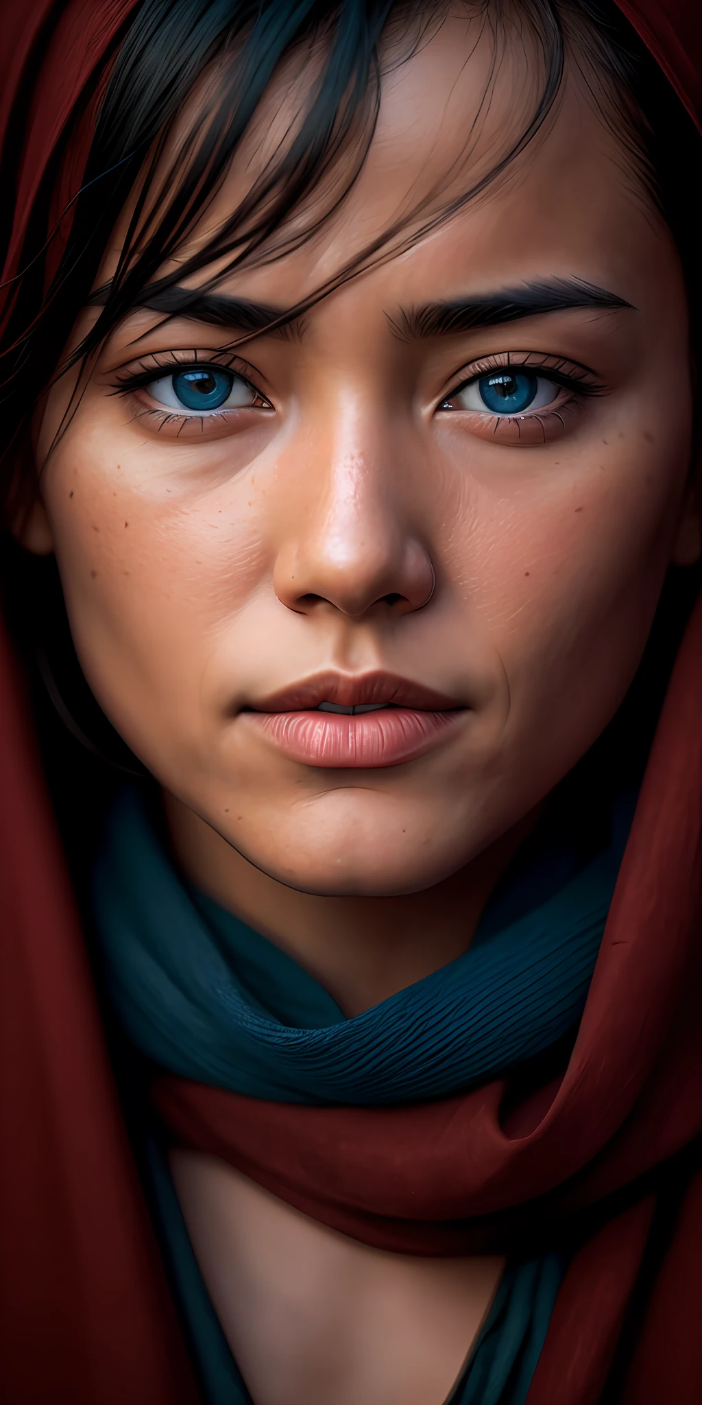 chinese male, blue eyes, red scarf, front, black case, realistic, photograph, masterpiece, realistic, realism, photo realism, high contrast, realistic digital art trends in artstation 8k hd hd hd detailed real, detailed, skin texture, super detailed, realistic skin texture, armor, best quality, super high resolution, (realistic: 1.4), high resolution, detailed, raw photo, sharp re, lee jeffries nikon d850 film stock photography 4 kodak camera porter 400 Lenses F1.6 Rich Colors Ultra Realistic Textures Realistic Dramatic Lighting Unrealistic Engine Looking on Artstation Cinestill 800,
