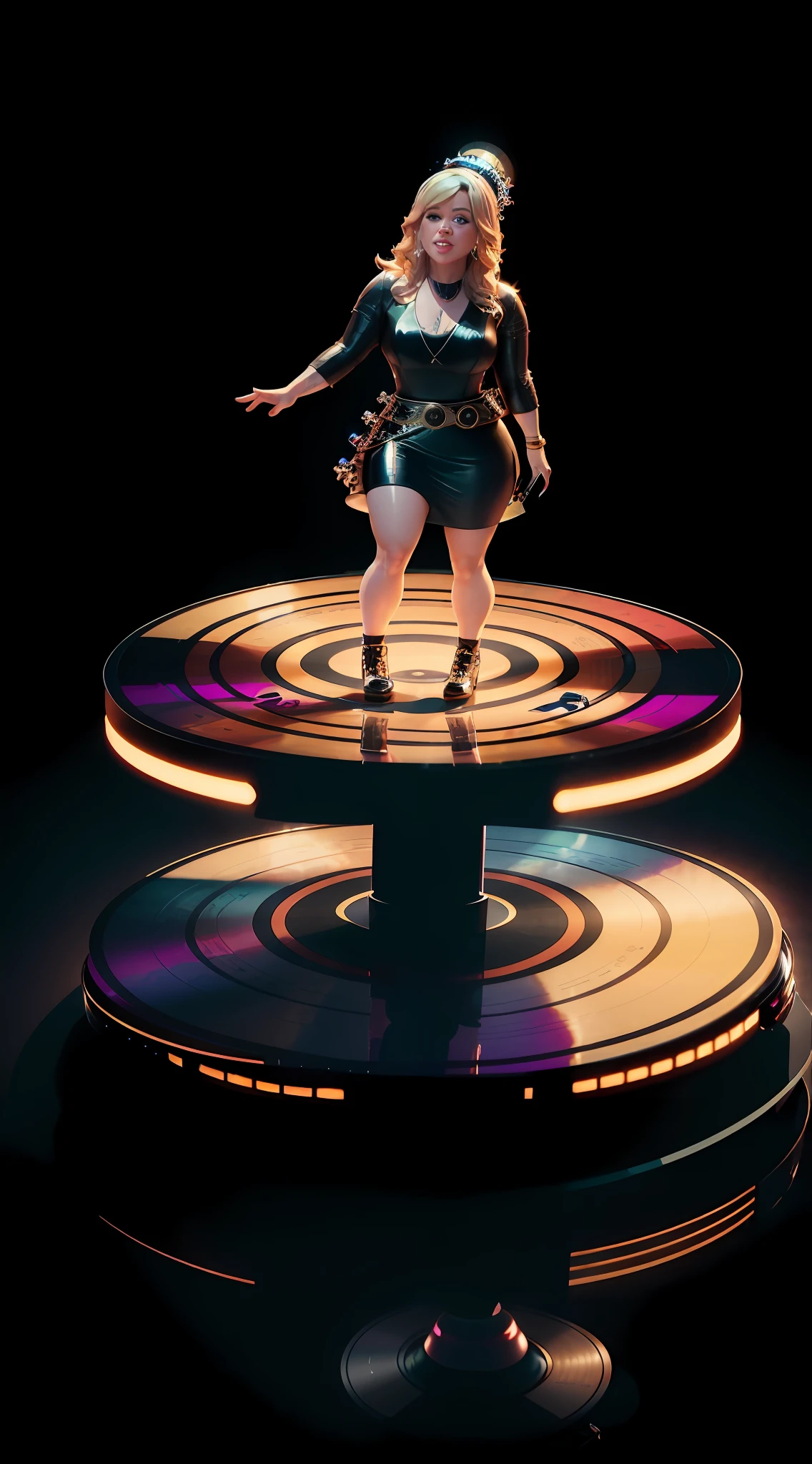 Kelly Clarkson
, looking at the audience, full body in high definition with a vinyl record for the footrest in an excellent evolution 8k (( Miniature toy for collection))