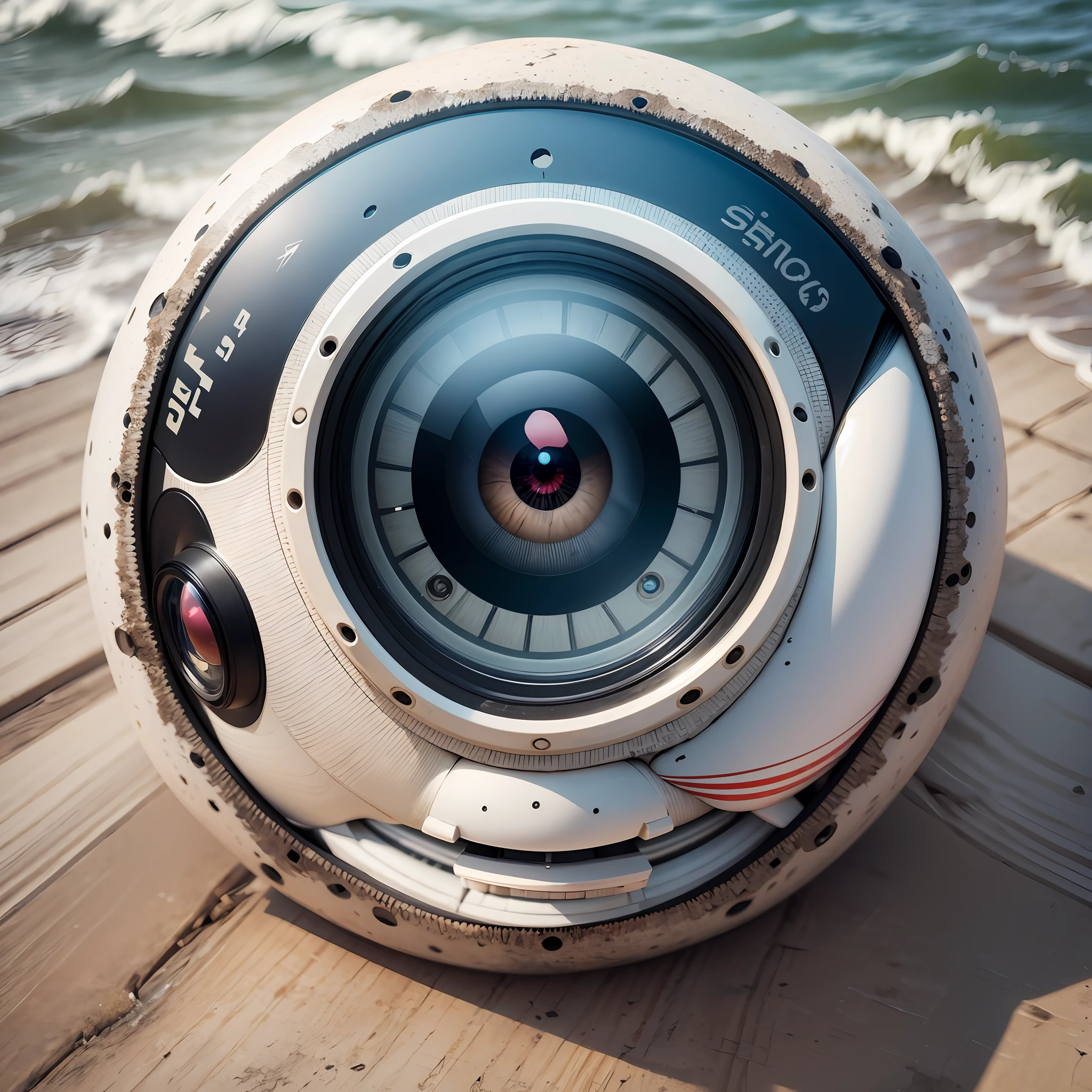 A small filming drone mixed with a realistic seagull eye --auto --s2