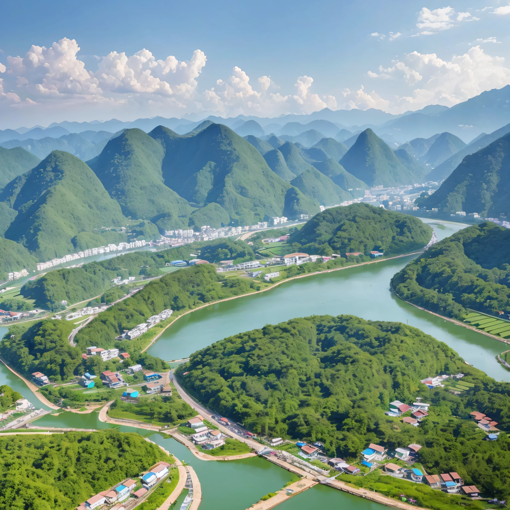 Longqiao Township, Huanjiang Maonan Autonomous County, Hechi City, Guangxi, has a beautiful scenery --auto --s2