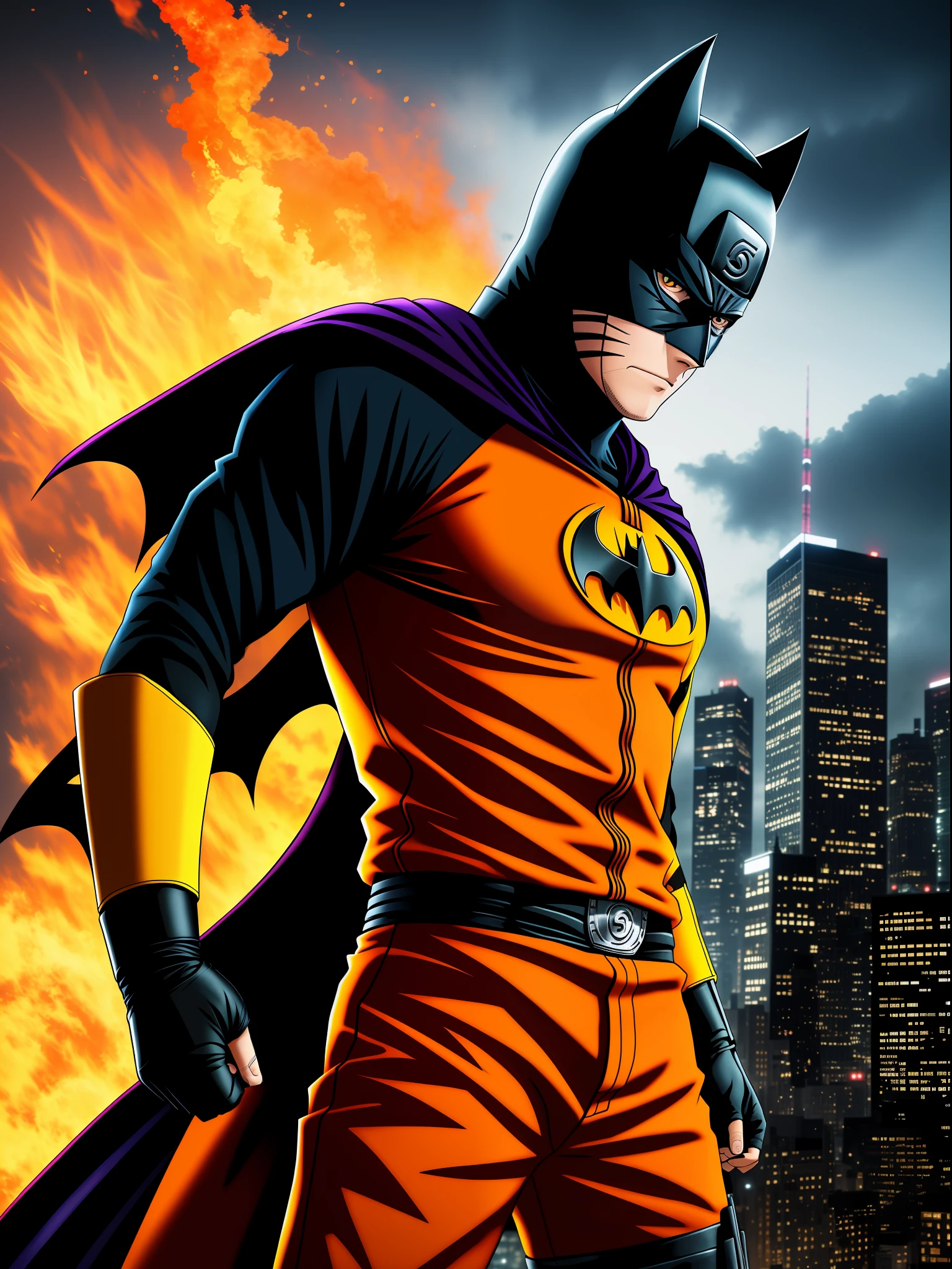 naruto batman, mix, 4k, best quality
