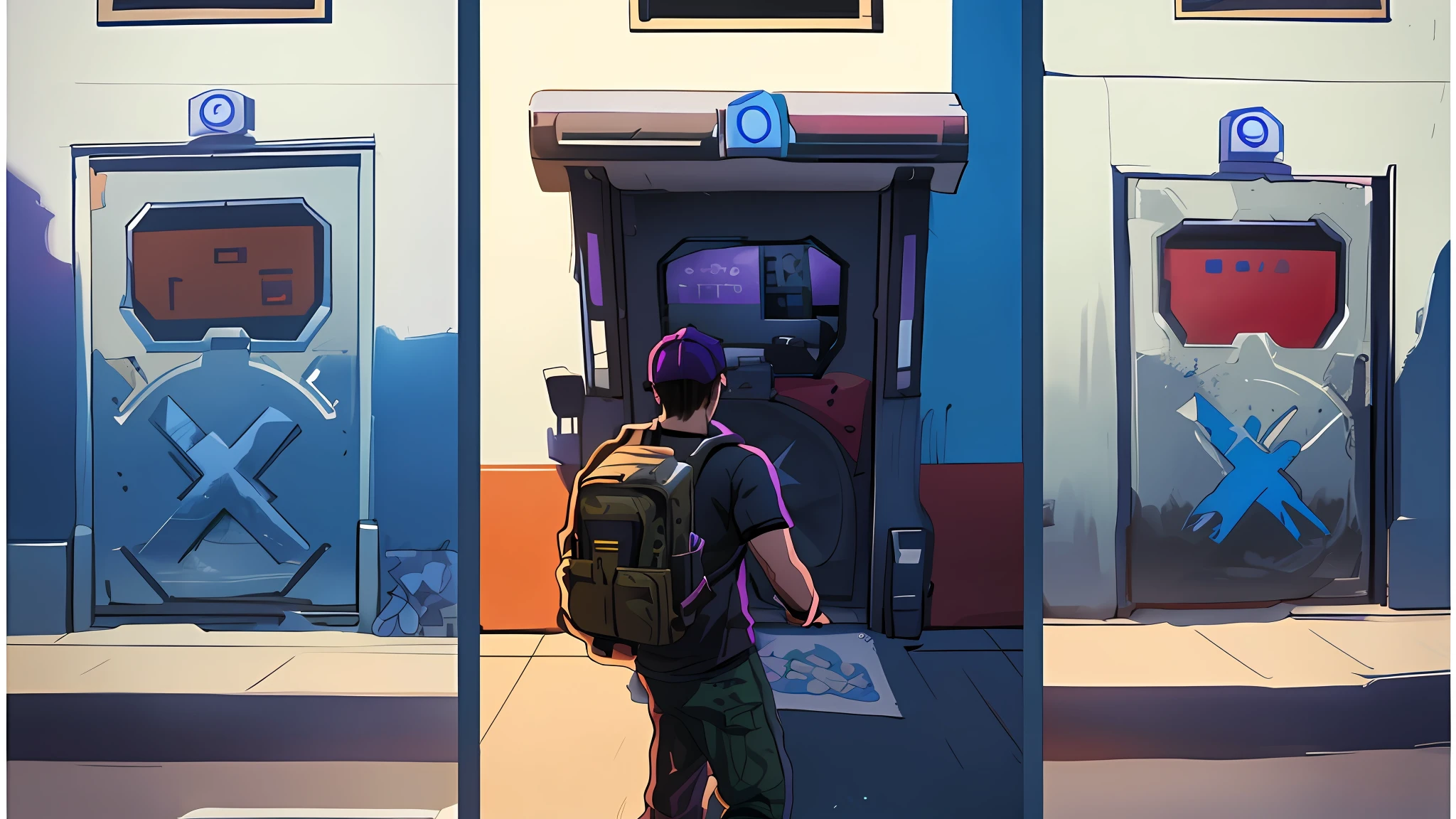 there are three different pictures of a man walking down the street, realism in style of fornite game, ingame image, realistic fortnite, style of gta v, in-game cimematic, screenshot from game, screenshot from the game, looks realistic, luscious ) in the last of us, style of inside game, in-game, in - game, dev textures