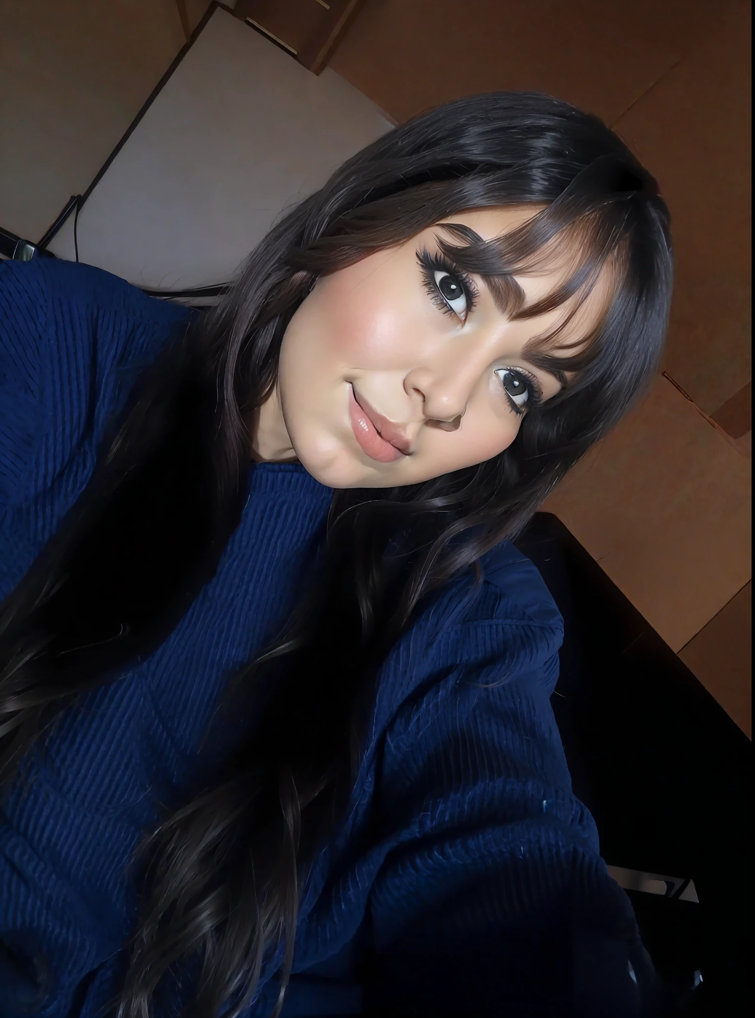 a beautiful woman with long hair wearing a black jacket and a black shirt and a black jacket and a black shirt
masterpiece, ultra realistic, 8k, elaborate, high quality,
