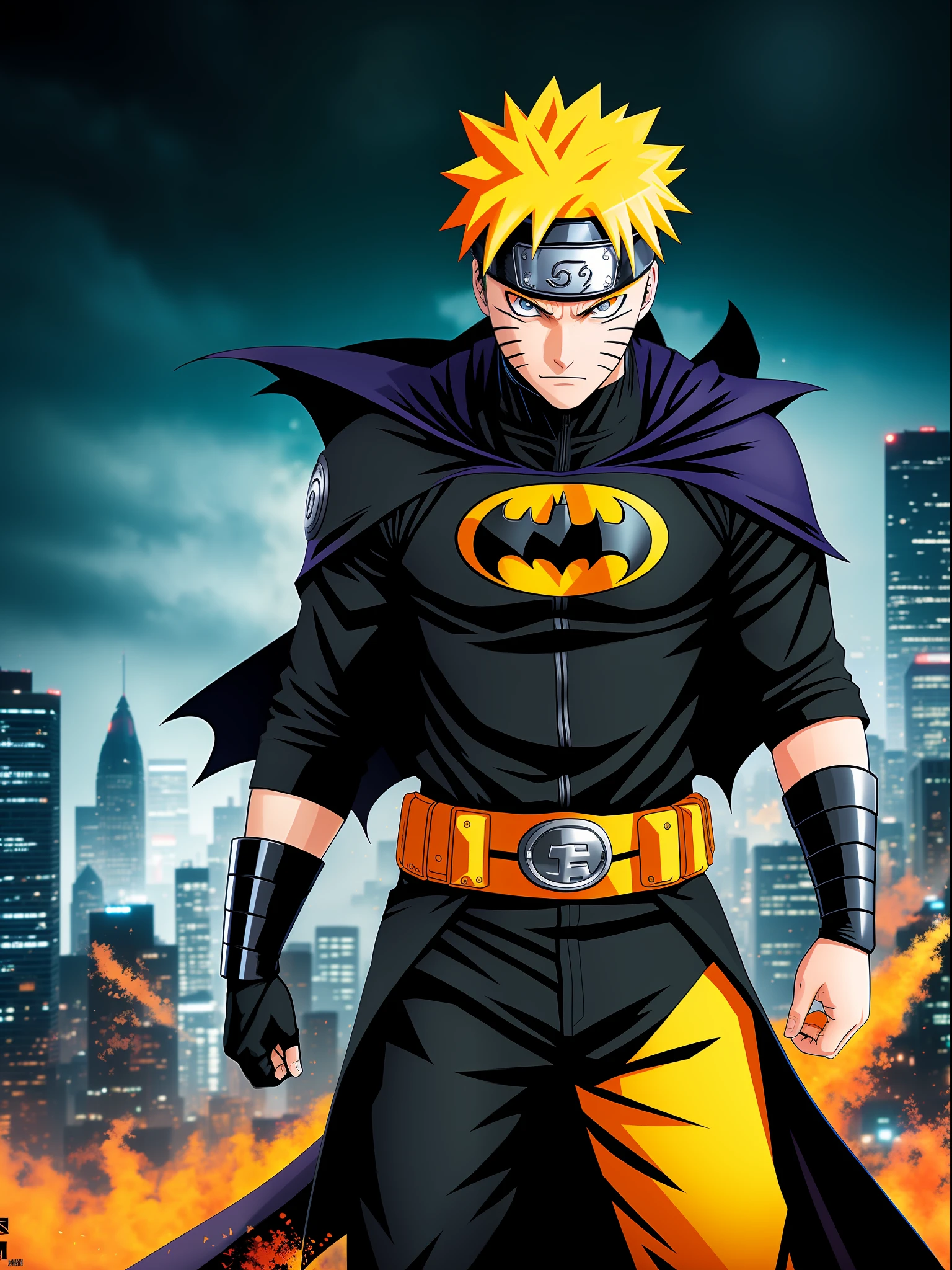 naruto batman, mix, 4k, best quality