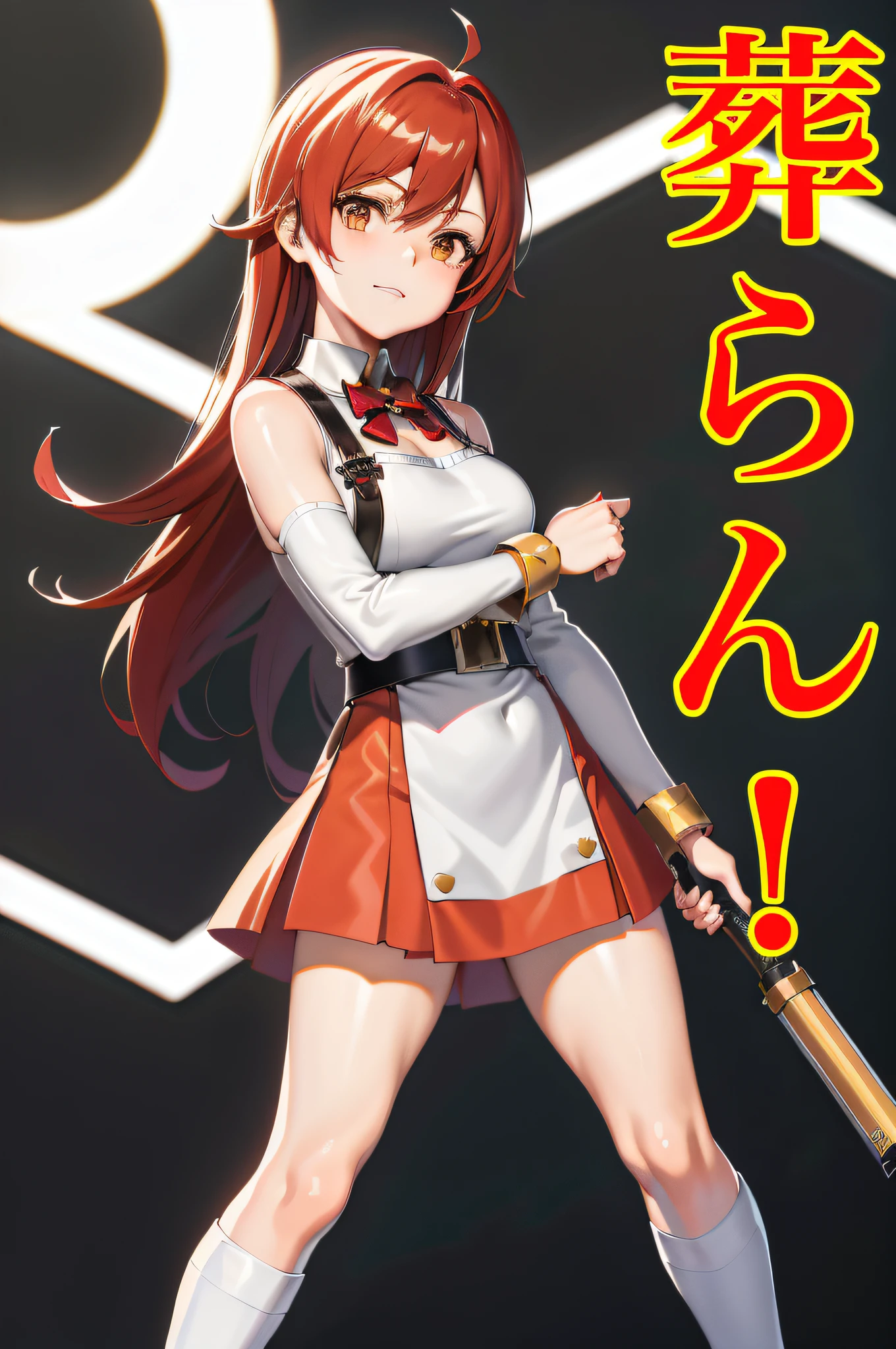 anime character with a sword and a dress with a japanese writing, kantai collection style, azur lane style, from the azur lane videogame, fujita goro!, sharp!, happy!!!, marin kitagawa fanart, konpeki no kantai, kancolle, ayaka genshin impact, characters from azur lane