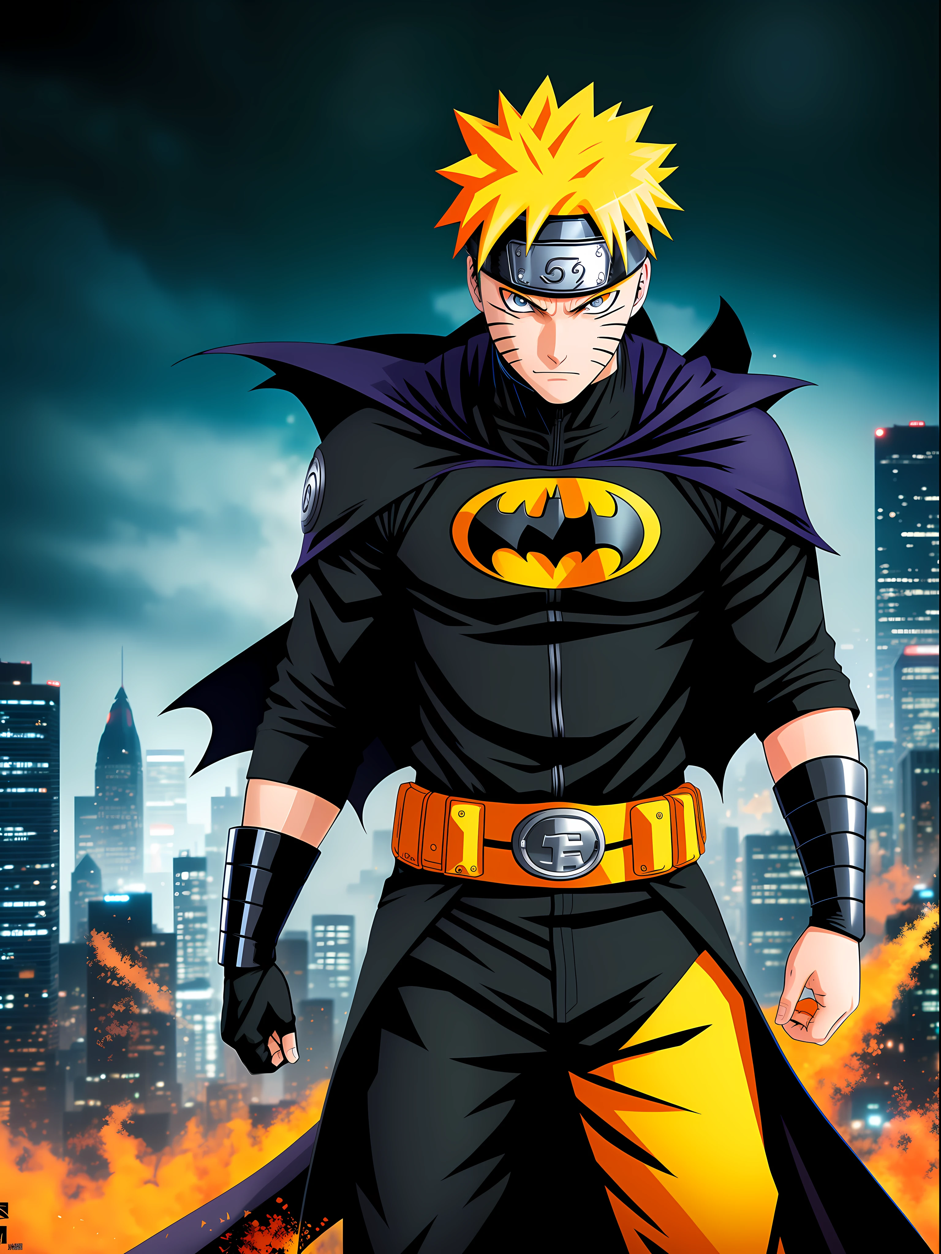 naruto batman, mix, 4k, best quality