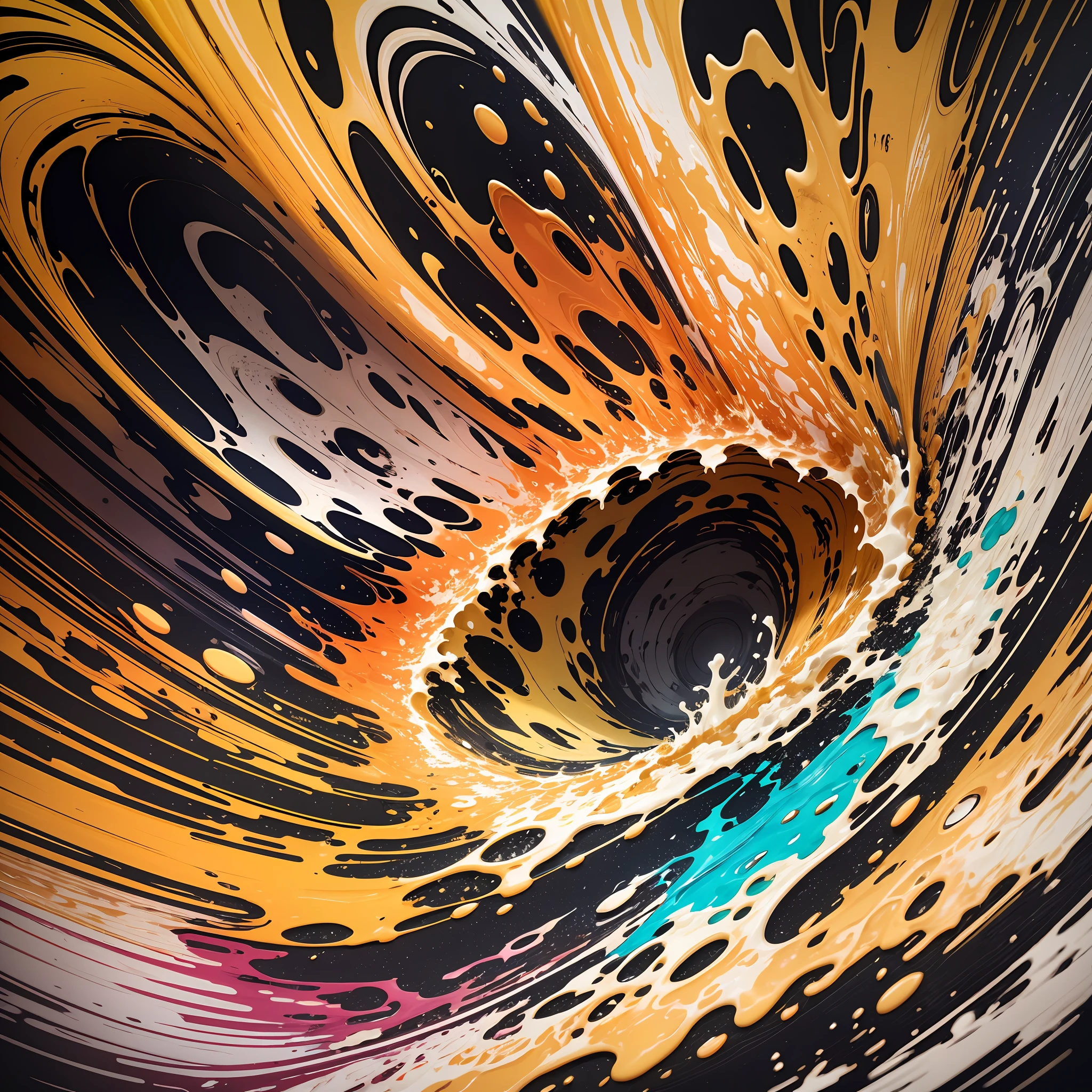 abstract background of fluid painting with a yellow swirl and cylindrical cells 3D, brown, ochre, white and gold, fluid abstract art drained liquid, intricate fluid neon paint, fluid painting of phosphoric and very bright liquid marble, vibrant acrylic art abstract liquid, colorful swirls of paint, gold marbled paper background, swirling liquids, bright marbled neon effect, spilled paint art, paint swirls, paint spill aesthetics --auto --s2