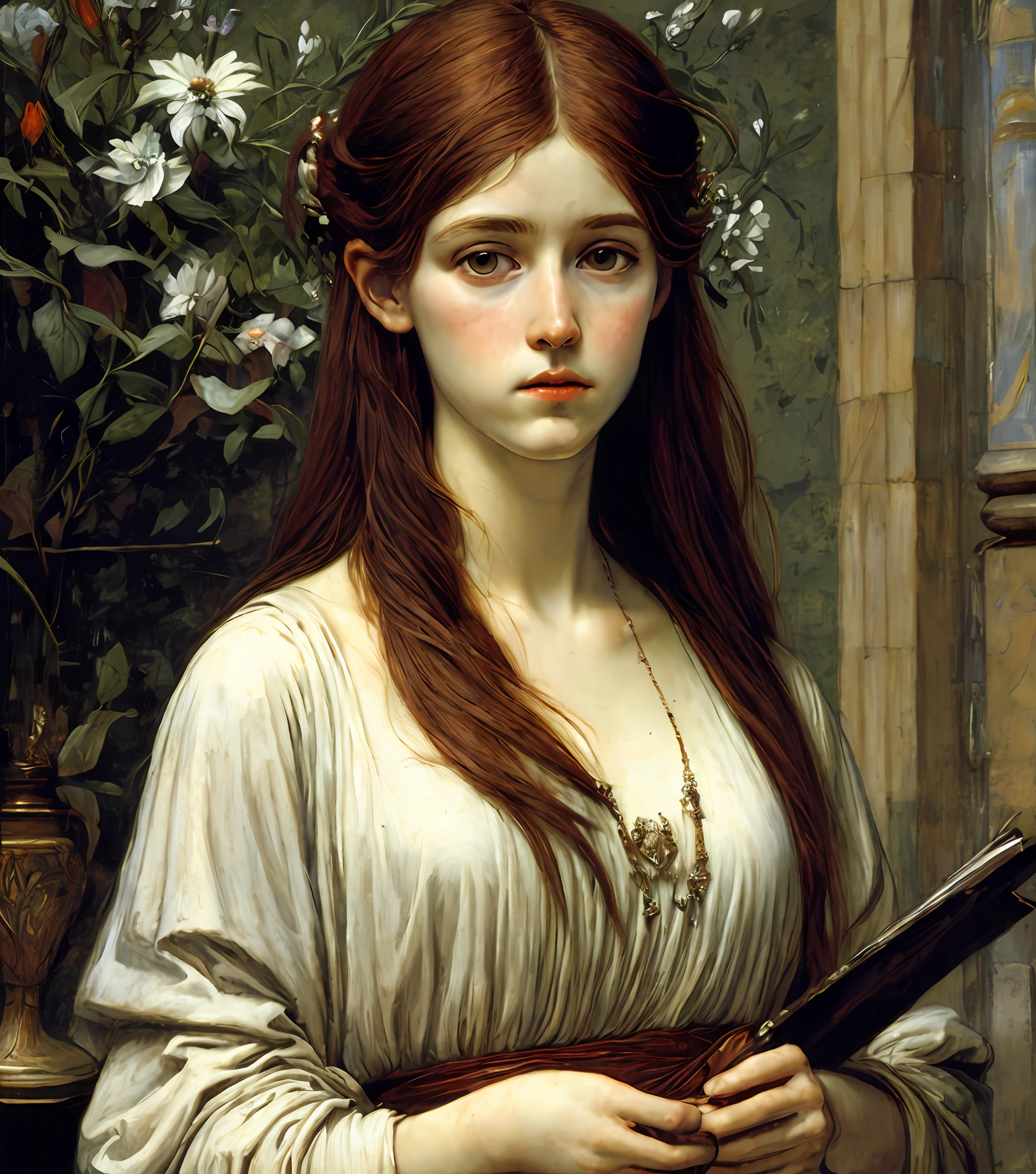 Classical art portrait painting, (Academic Art), by John William Waterhouse