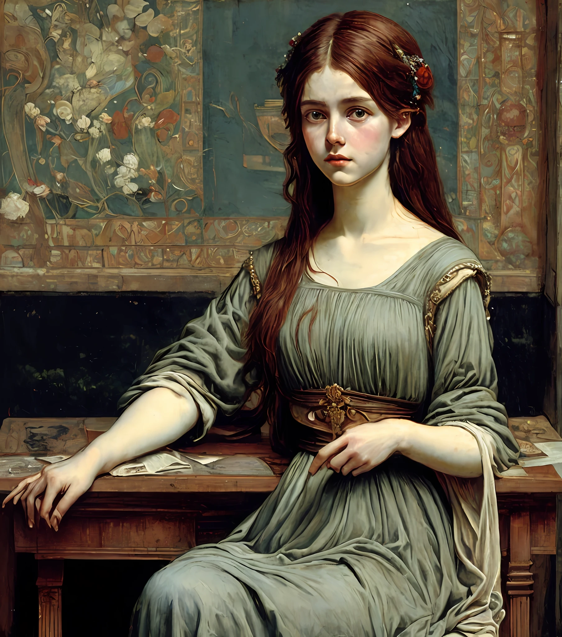 Classical art portrait painting, (Academic Art), by John William Waterhouse