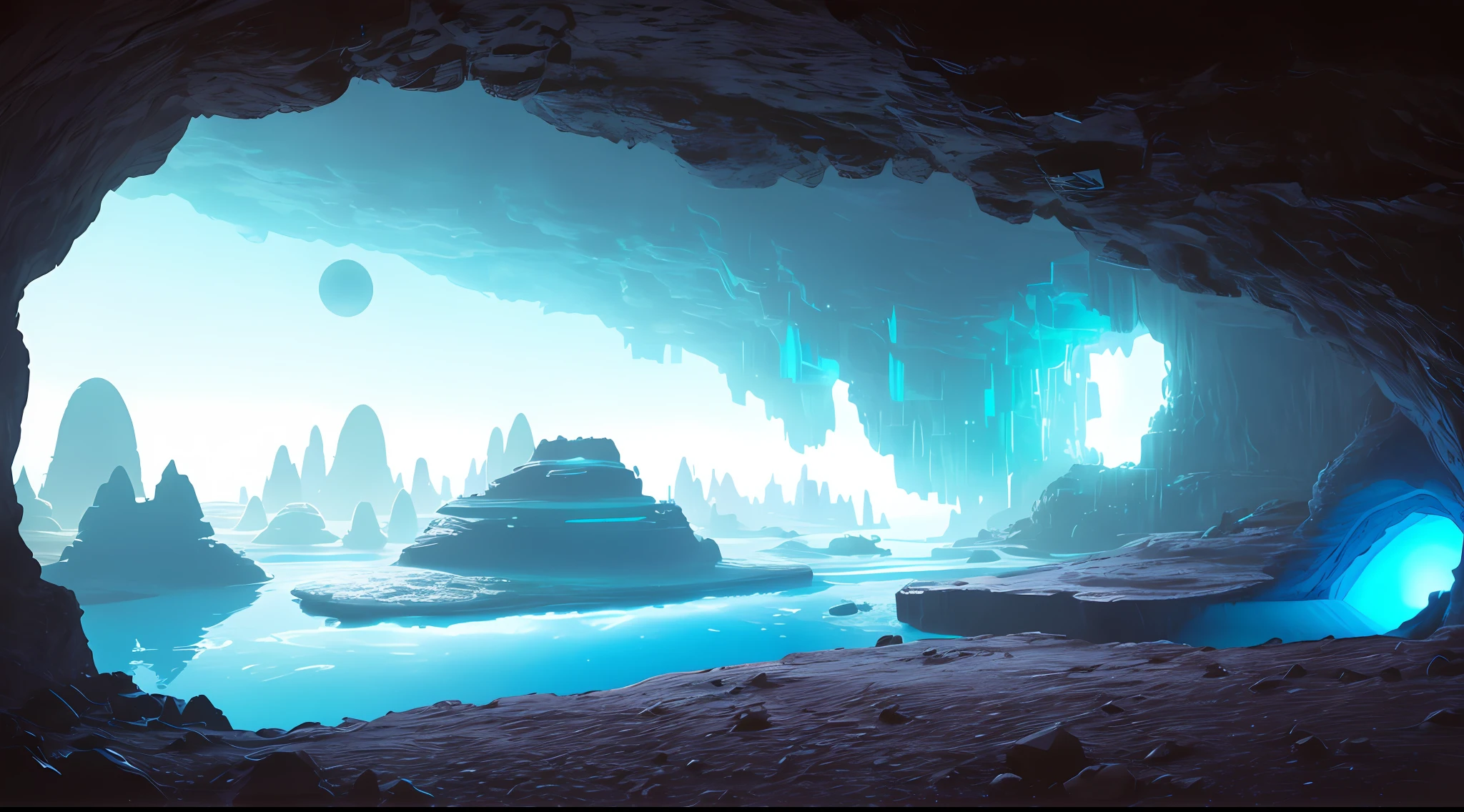 a view of a planet from inside a cave, beeple artwork, beeple art, by Beeple, beeple daily art, beeple masterpiece, greg beeple, beeple!!, artgem and beeple masterpiece, realism | beeple, arstation and beeple highly, beeple style