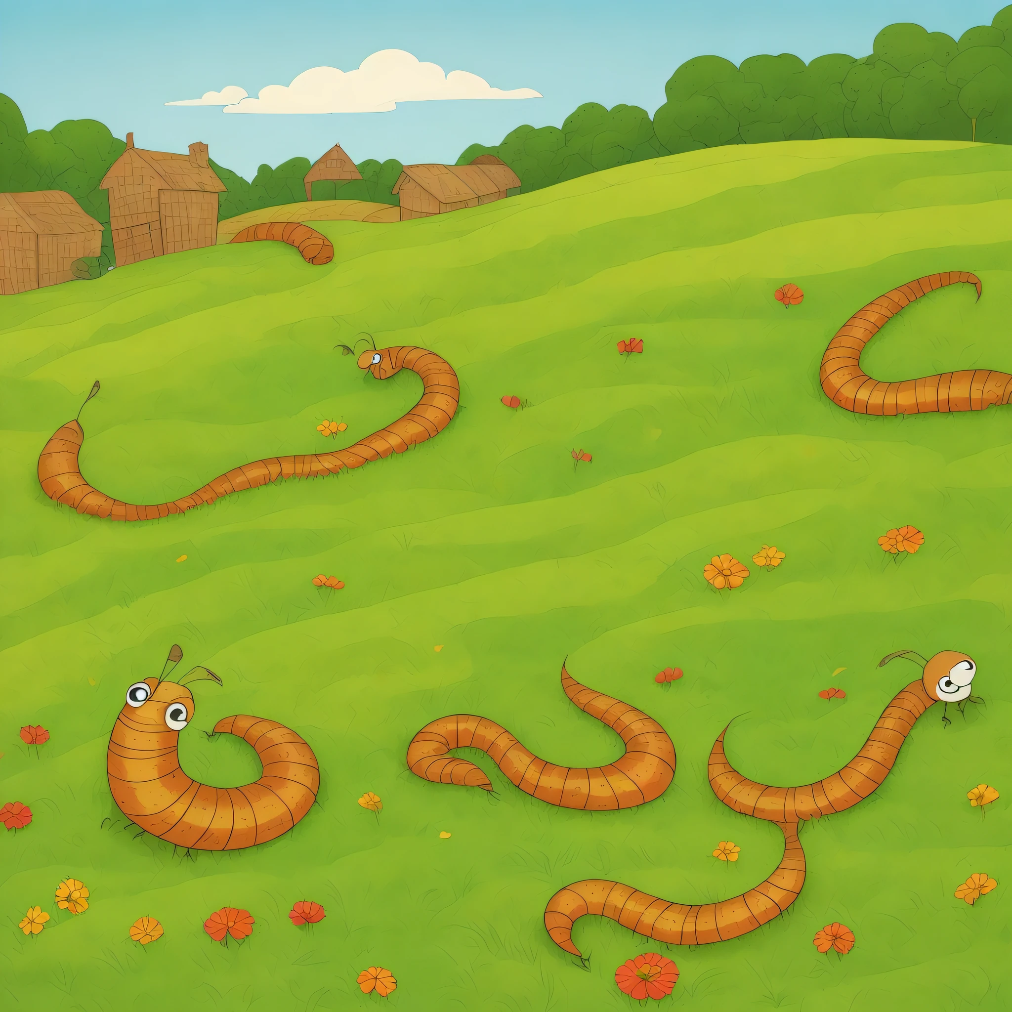 Cartoon illustration of a worm
